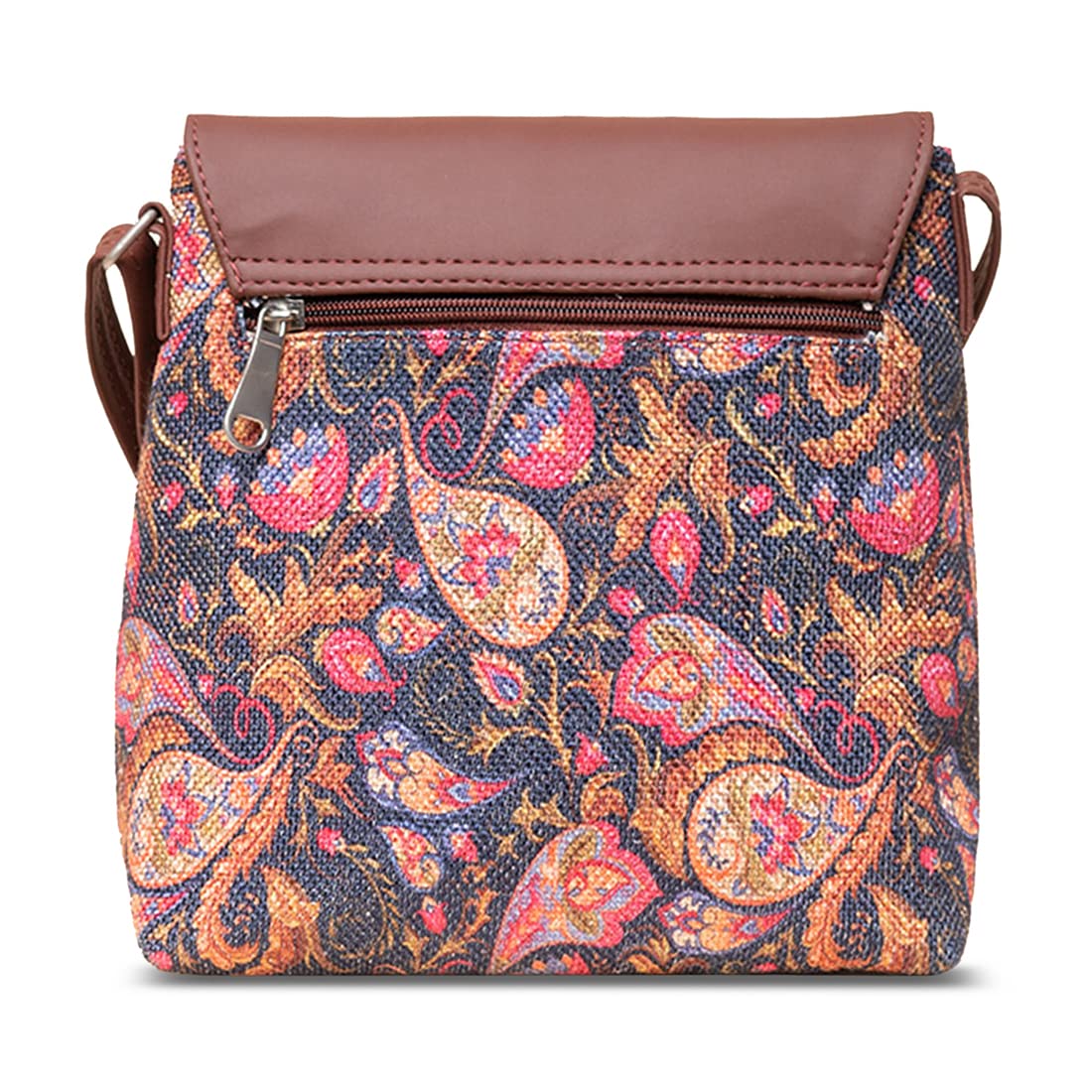 ZOUK Flap Sling Bag | Crossbody Bags for Women | Women's Handbags | Stylish | Vegan Leather Evening Bag | Travel & Office Use | Purse and Wallet | Paisley Print