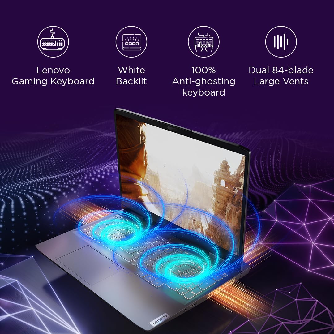 Lenovo LOQ 12th Gen Intel Core i5-12450H 15.6" (39.6cm) FHD IPS 144Hz 350Nits Gaming Laptop (16GB/512GB SSD/Win 11/NVIDIA RTX 3050 6GB/3 Month Game Pass/MSO21/1Yr ADP Free/Grey/2.4Kg), 82XV00F5IN