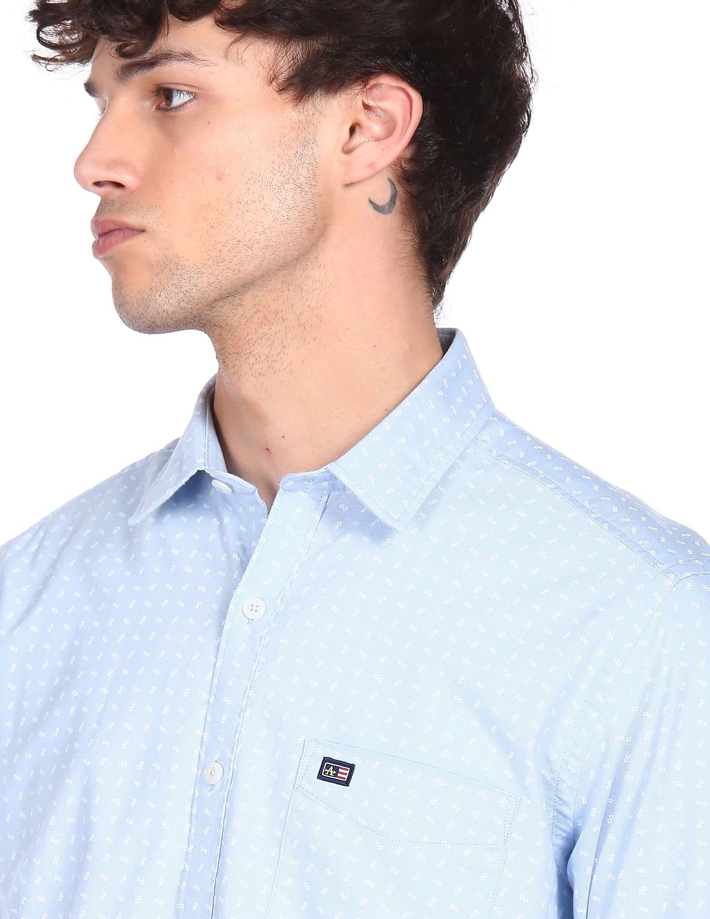 Arrow Men's Slim Shirt (ASACSH4014_Light Blue 38)