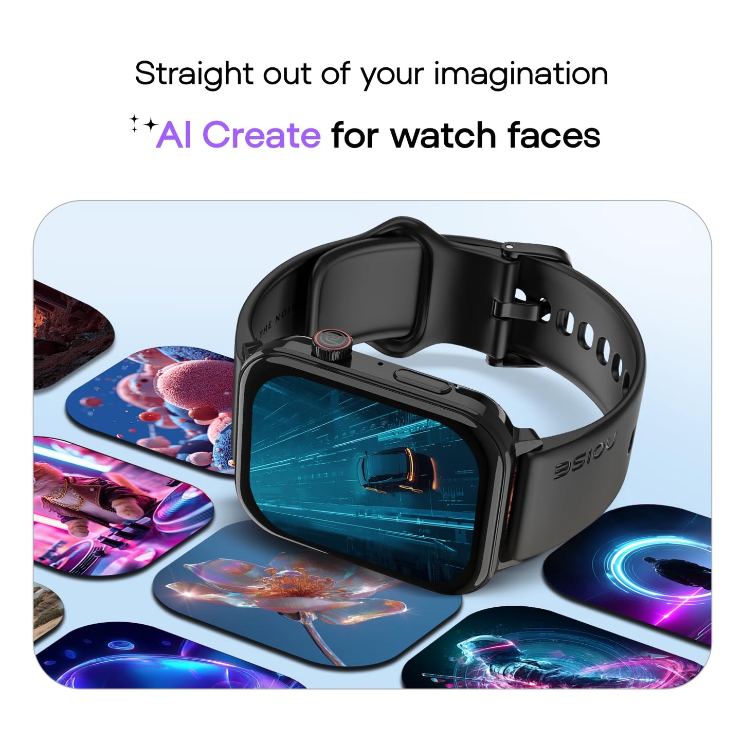Noise Icon 5 Smartwatch with AI Watch Faces & AI Search, 1.95” AMOLED Display, 10 Days Battery, Bluetooth Calling, 100+ Sports Modes, IP68 (Jet Black)