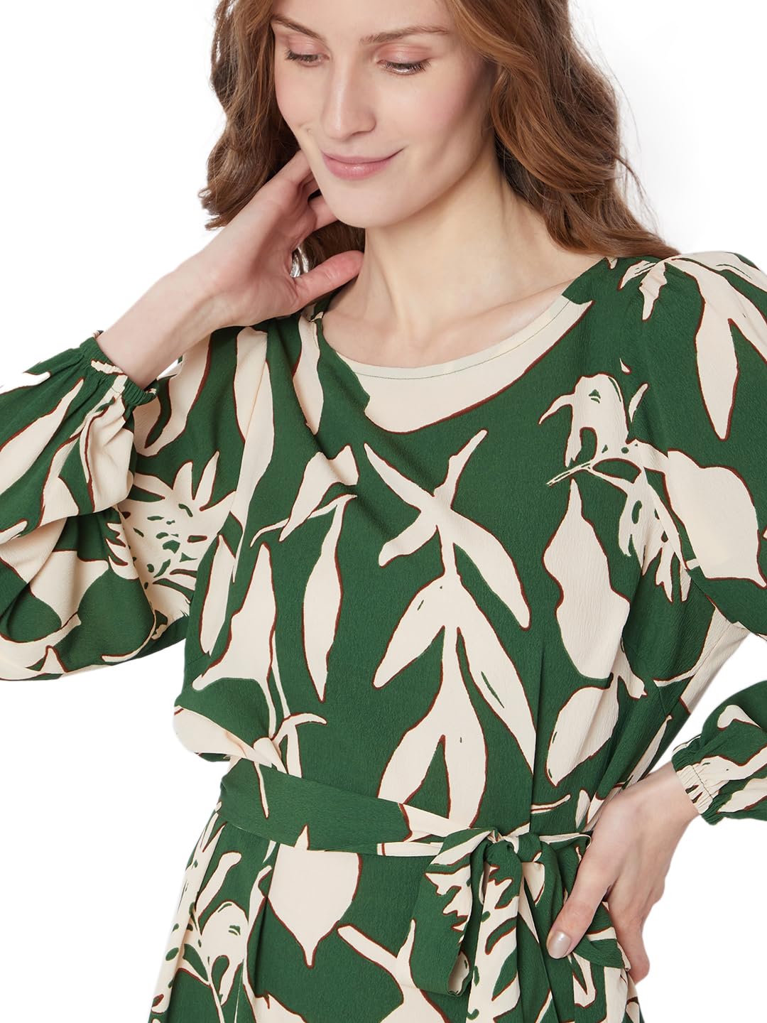 VERO MODA Women's Polyester Shift Mini Dress (10309368- Rosin,Green