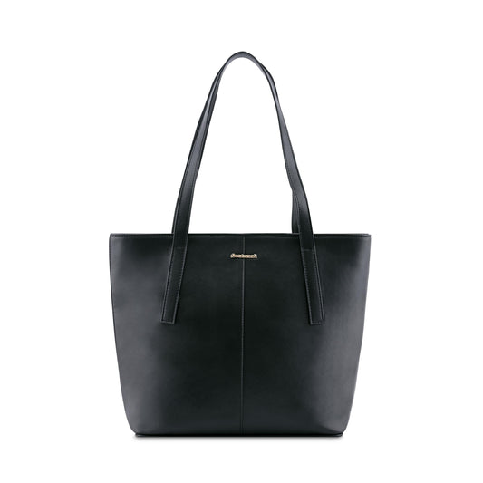 Fastrack Urban Chic Tote | Faux-Leather Women's Handbags | Tote For Casual Carry,black