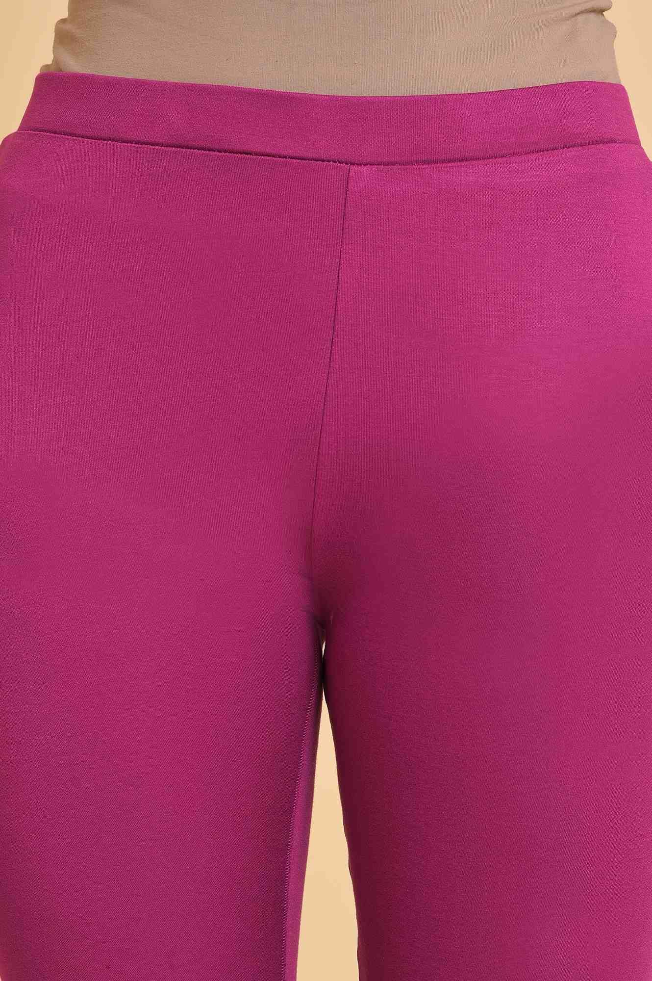 W for Woman Women's Polyester Kurta Set with Tight & Dupatta (23FESP11306-120928_Dark_Pink, Small)