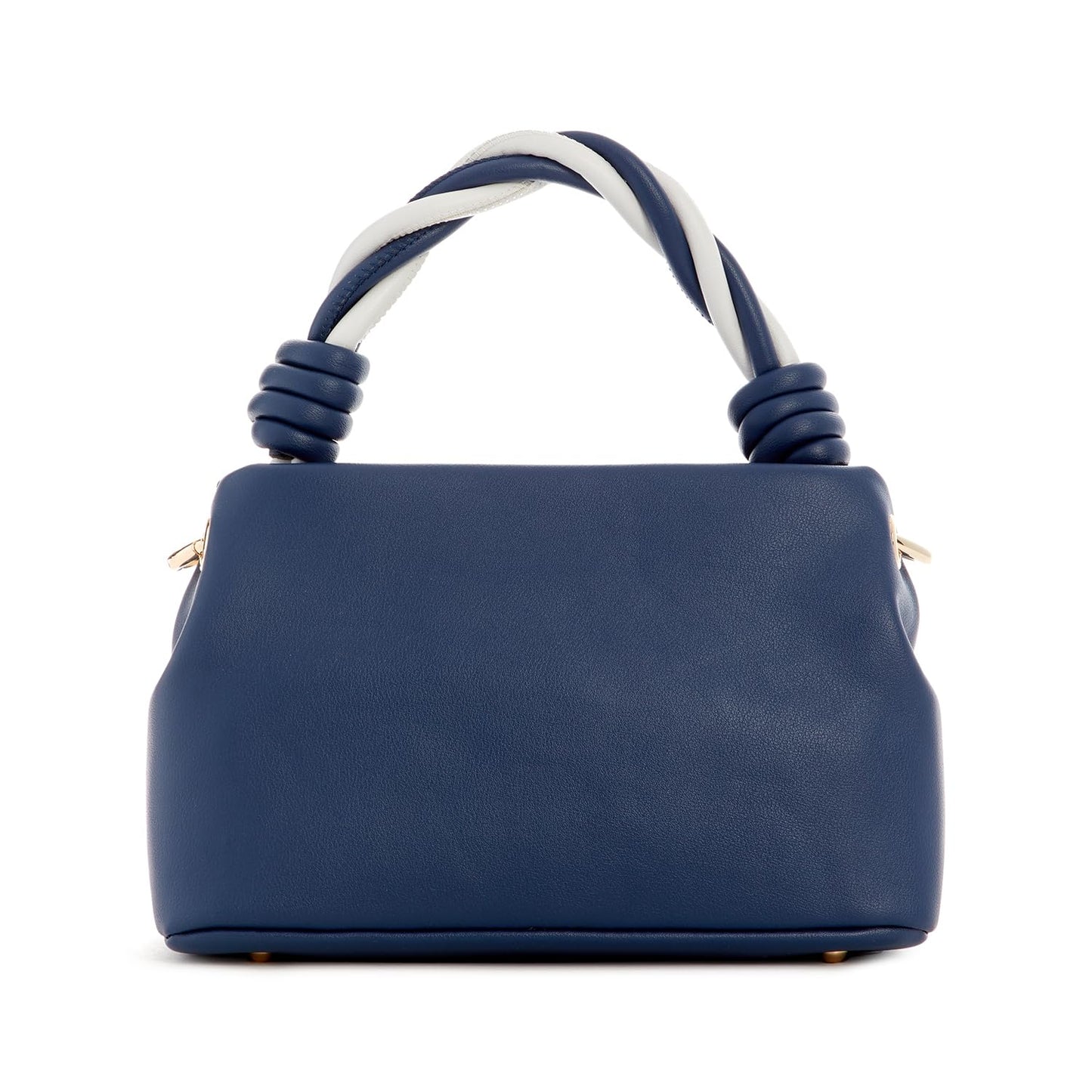 GUESS Navy Solid Polyurethane Cruise Vibe Top Handle Crossbody Bag