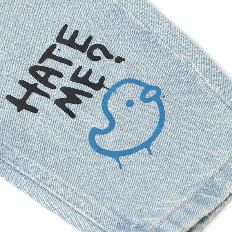 United Colors of Benetton Solid Slouchy Fit Grafitti Vibe Denim Jeans