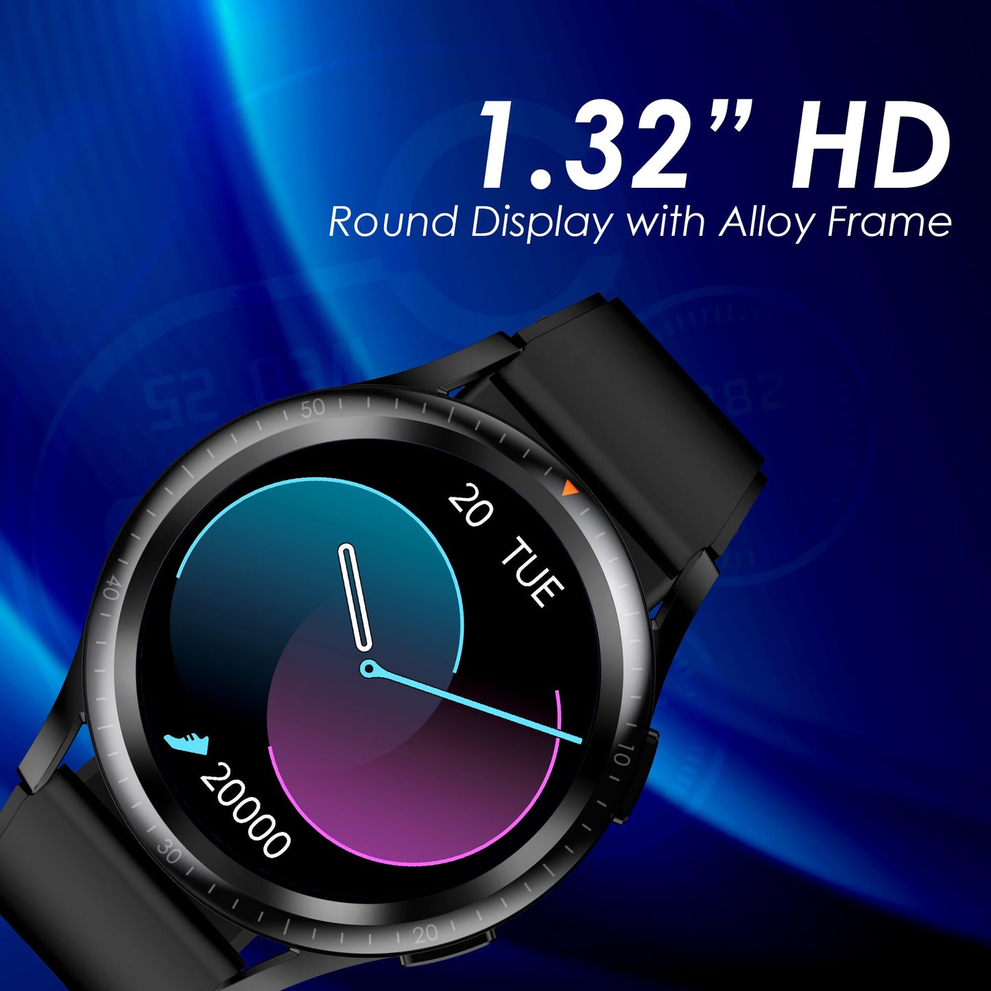 Itel 1GS 1.32" HD IPS Superbright Display Smartwatch with Bluetooth Calling, Metal Alloy Dial, 15 Days Battery Life, IP68 Water Resistant, SpO2 and Heart Rate Monitoring, 190+ Watch Faces (Black)