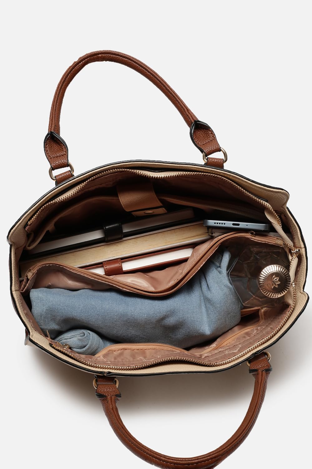 Allen Solly Women Colourblocked And Textured Laptop Handbag