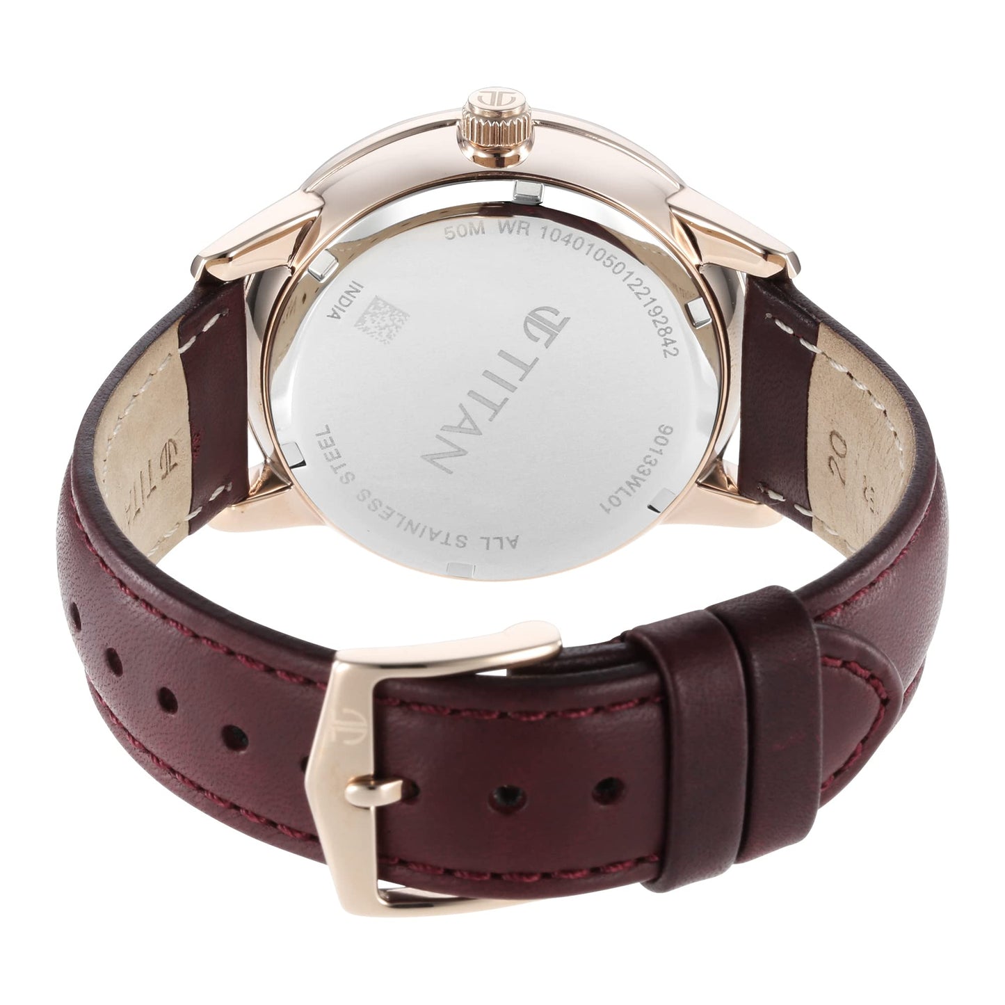 Titan Urban Magic Quartz Multifunction Silver Dial Brown Leather Strap Watch for Men - NT90133WL01