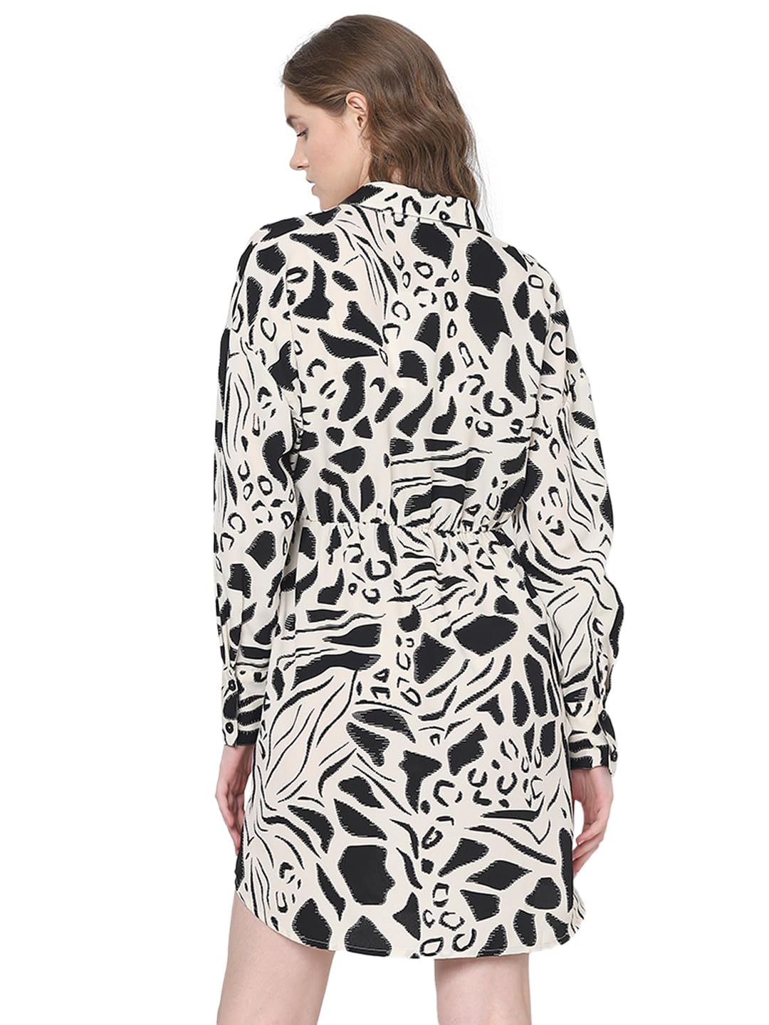 Vero Moda Women's Polyester Fit and Flare Above The Knee Dress (10323676- Black