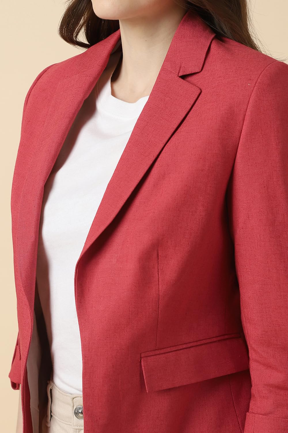 Allen Solly Women's Blazer (AHBZWRGPZ88105_Red
