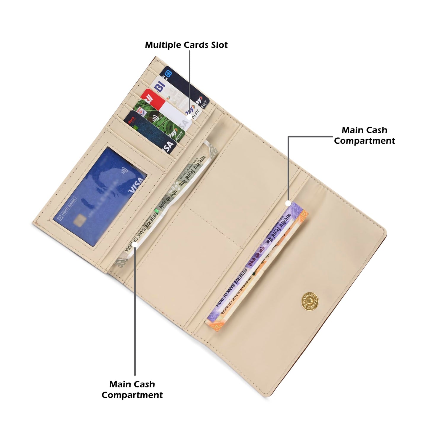 Lavie Women's Trifold Purse | Ladies 3 Fold Wallet | Gift for Women