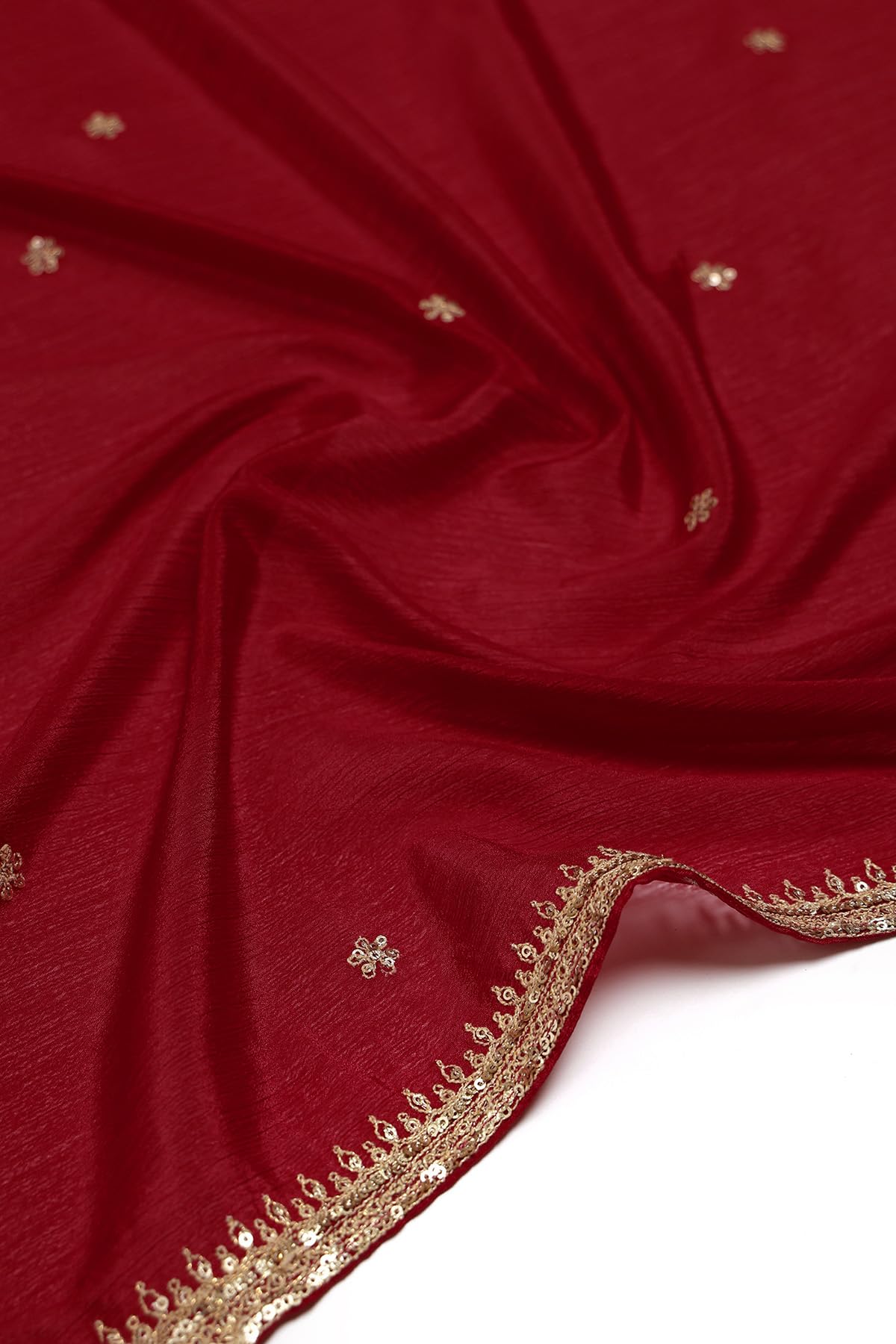 Soch Womens Brick Red Chinon Sequin Embellished Salwar Suit