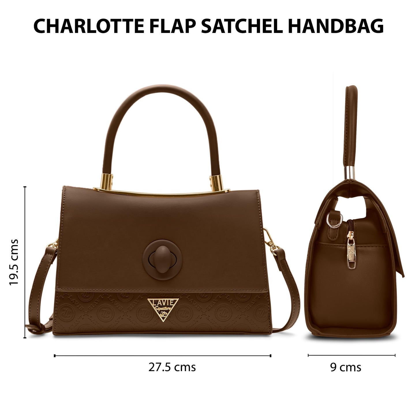 Lavie Signature Women's Charlotte Flap Satchel Handbag for Women | Satchel Bag for Work | Ladies purse | Stylish Shoulder Bag | Gift For Women