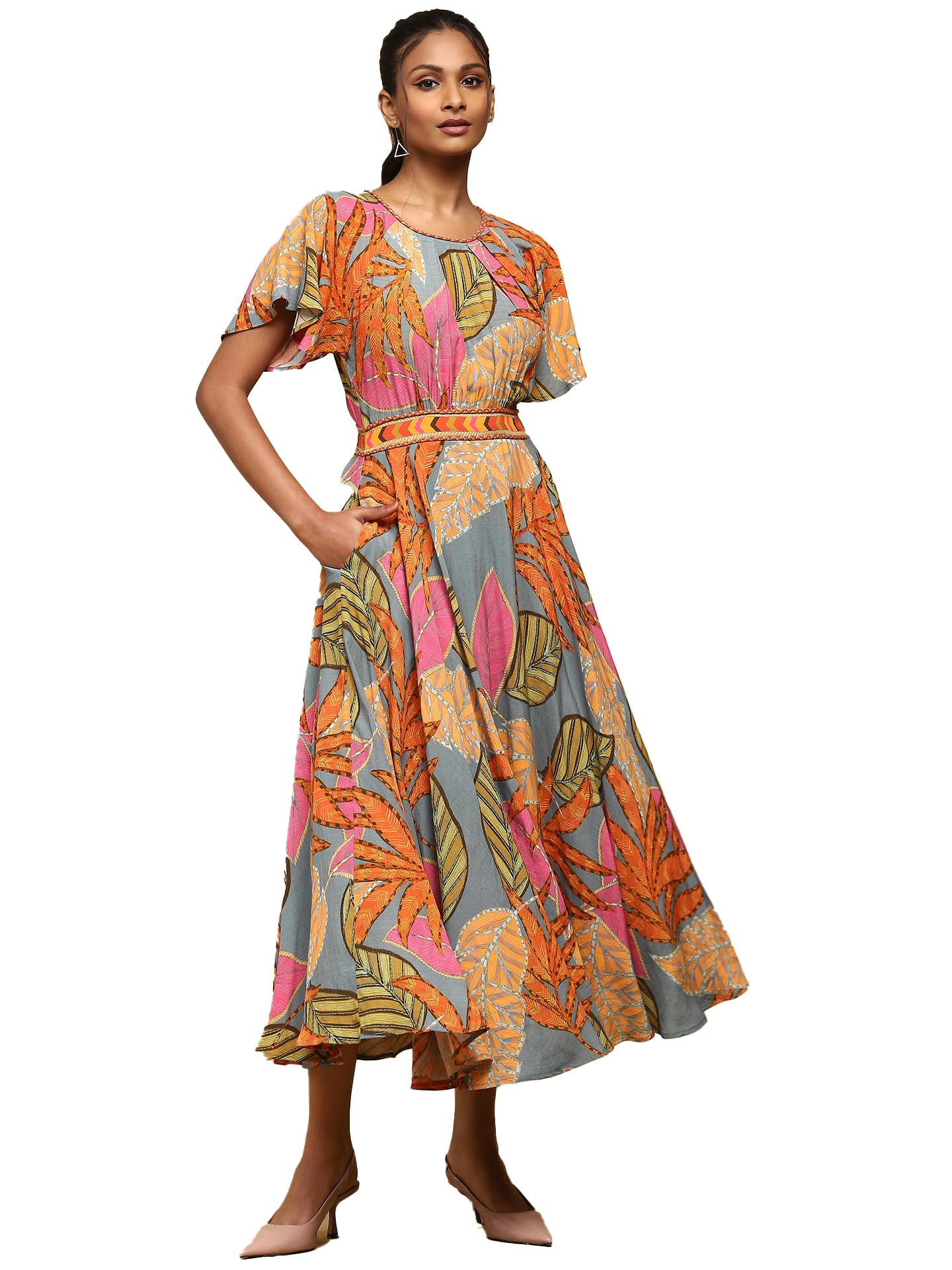 Ritu Kumar Teal Printed Long Dress