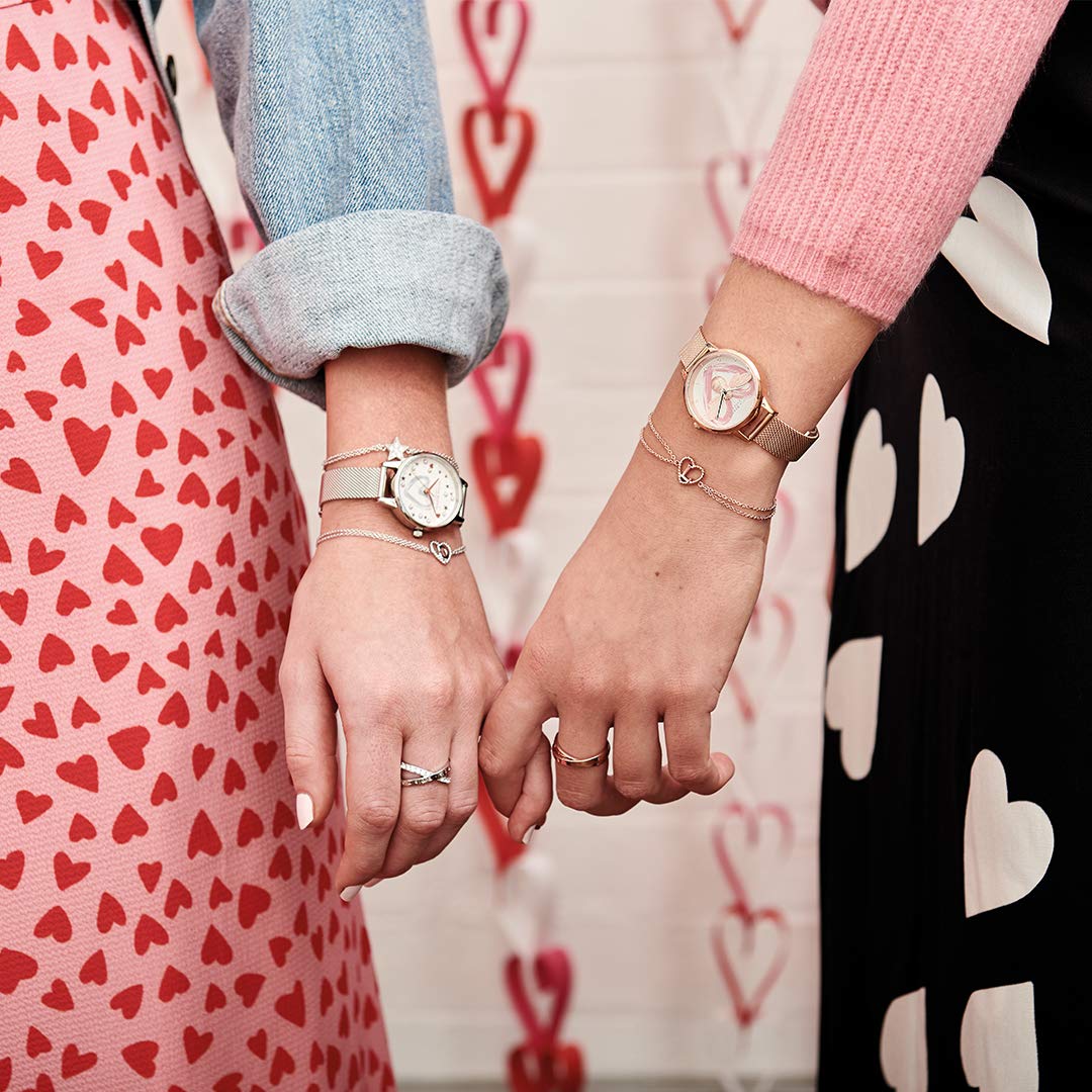 Olivia Burton You Have My Heart Analog White & BEE & Stone Dial Women's Watch-OB16FB01