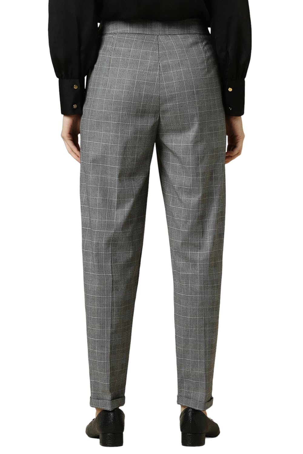 Allen Solly Women's Regular Work Utility Pants (Grey) - SaumyasStore
