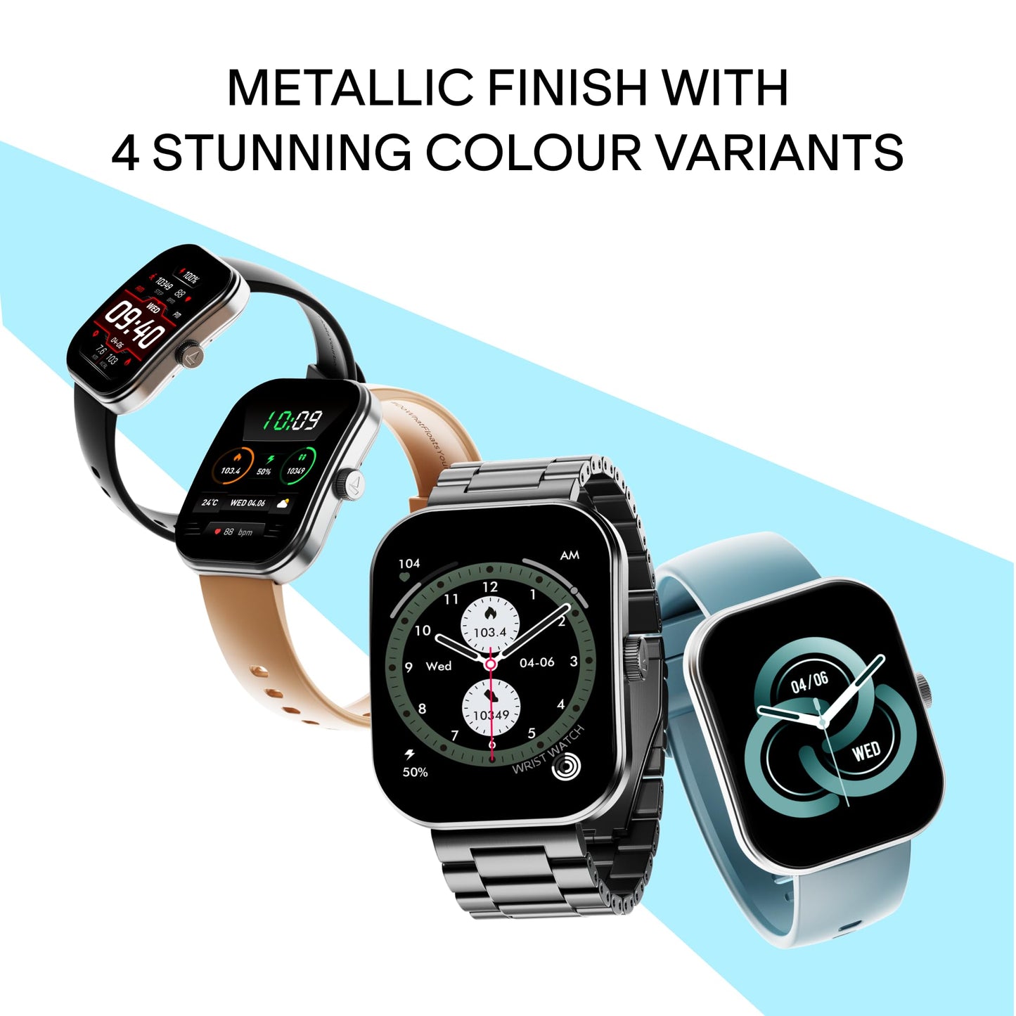 Boat Wave Sigma 3 Curv Smartwatch with 2.01” (5.33 cm) Immersive Curved Display, Metallic Finish, Functional Crown, BT Calling, Sleep, Stress, Heart Rate & SpO2 Monitoring, SOS, IP68(Timber Brown)