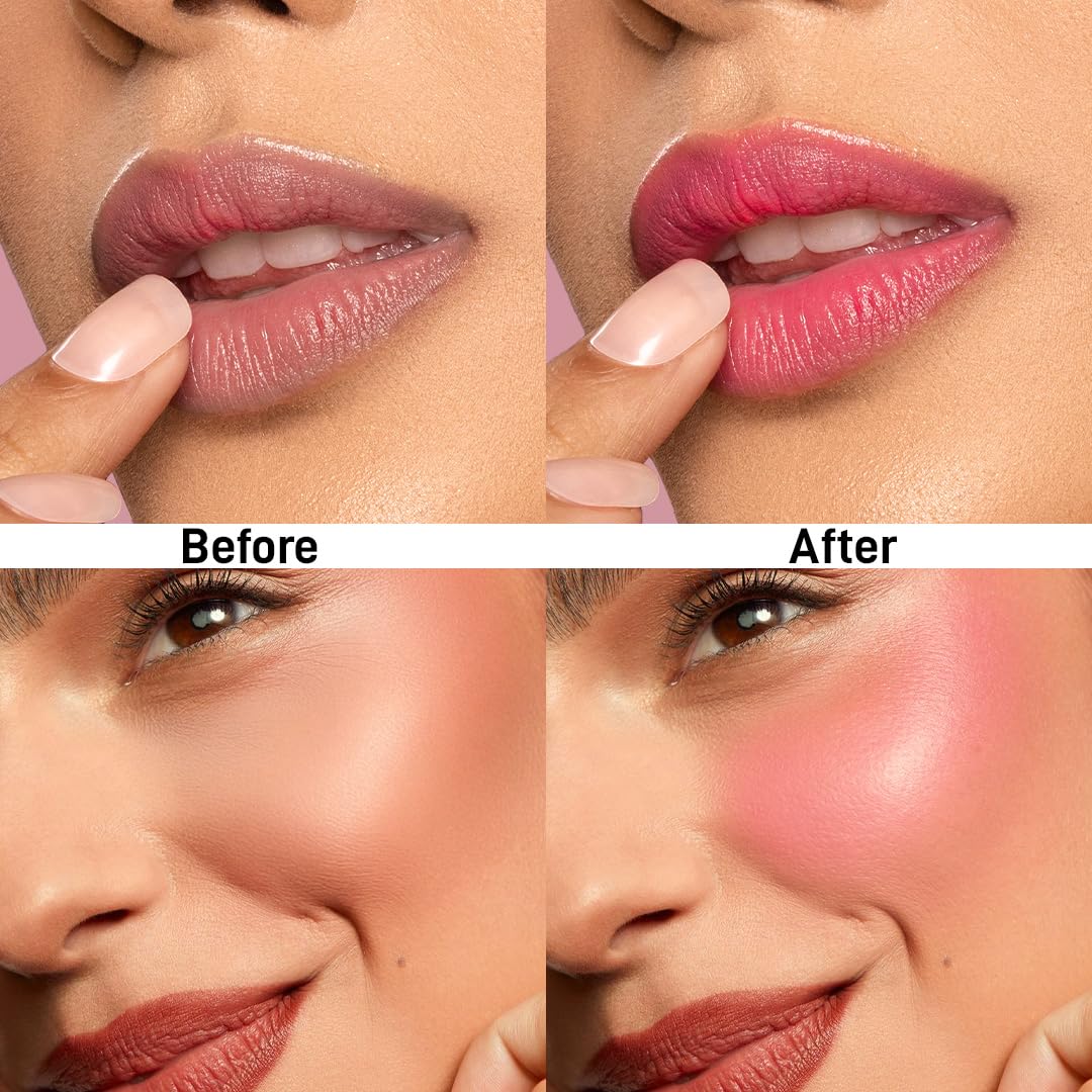 RENEE Tip Tip Water Tint - Pink Splash, Stain for Lip & Cheeks, Long Lasting, Lightweight Soft Tint, Matte Dewy Effect Finish, Natural Flushed Look, Vitamin C & Hyaluronic Acid, 5ml