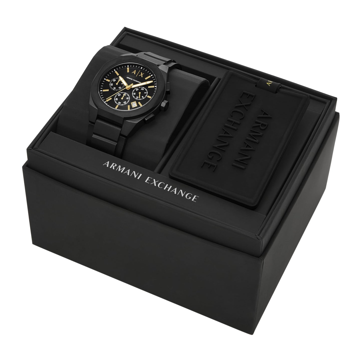 Armani Exchange Black Quartz Silicone Watch AX7165SET