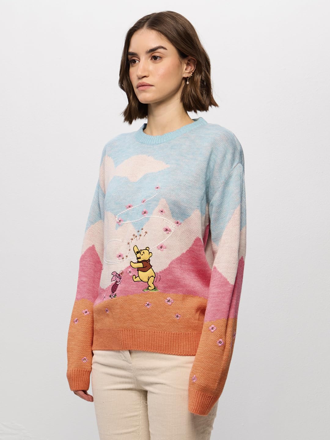 The Souled Store Winnie The Pooh : Scenic Women Oversized Sweater