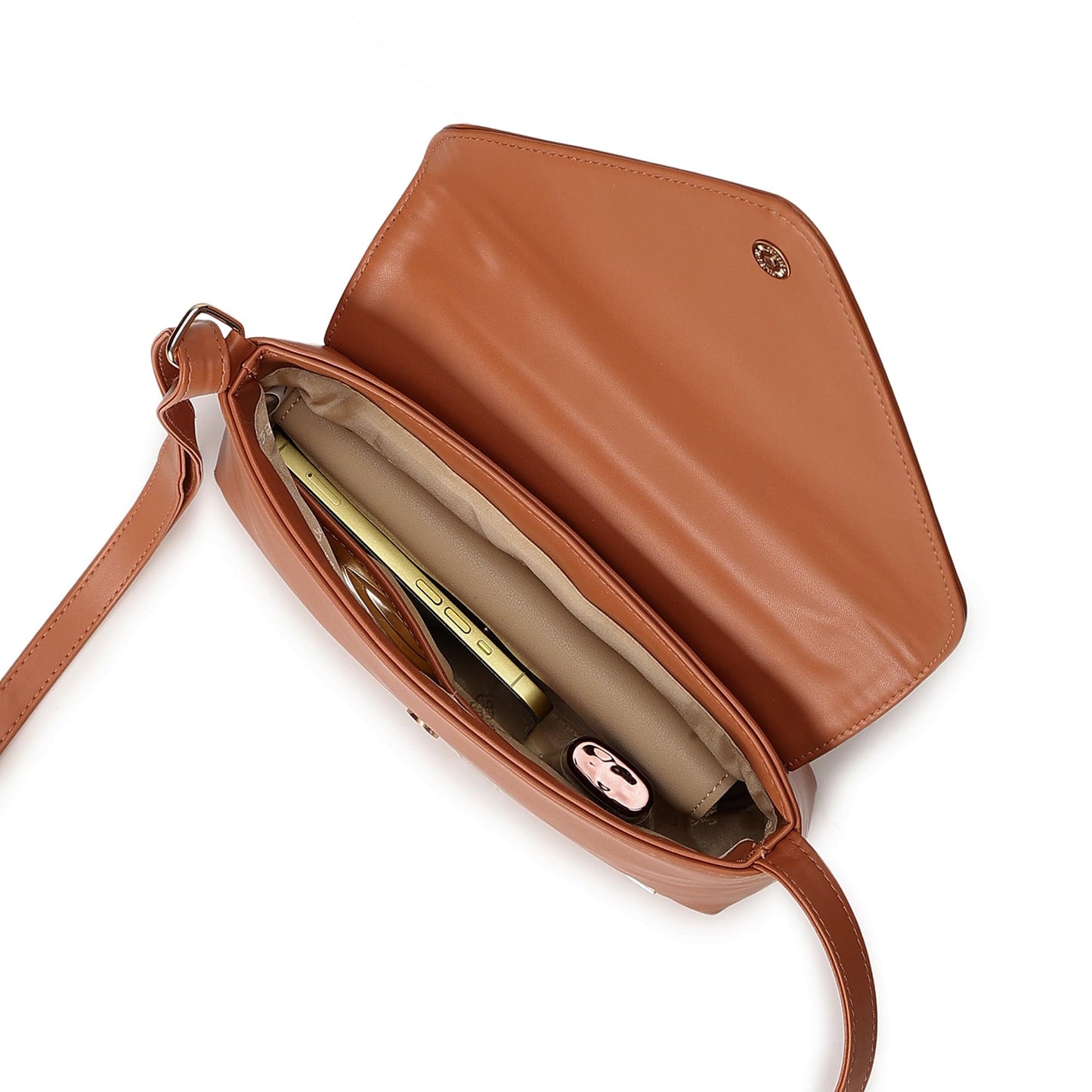 Fastrack Women's Flap Closure Sling Bag | Magnetic Button Lock, Adjustable Sling, Inner Zip and Slip Pockets | Stylish Everyday Bag | Sling Bag for Casual Carry