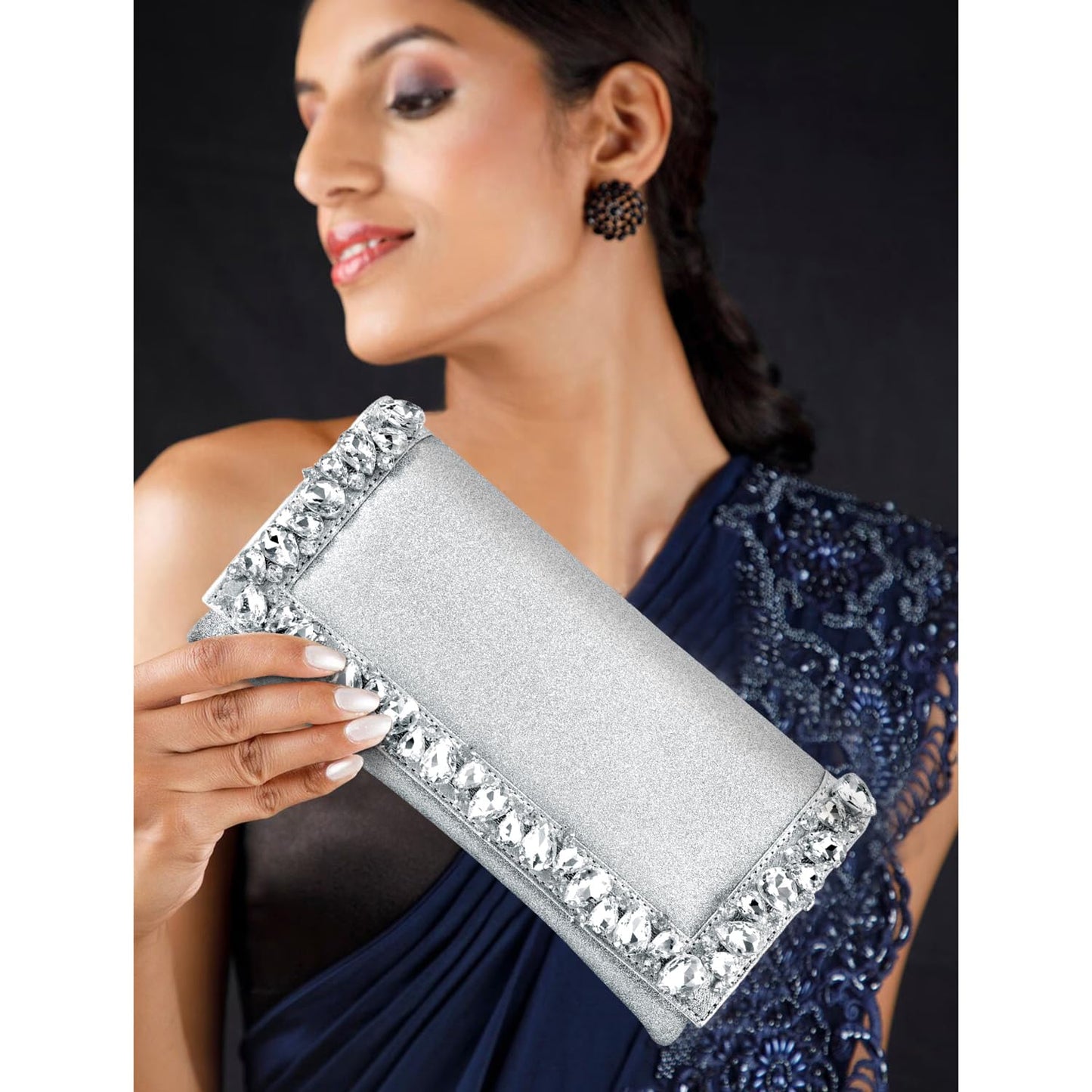 Peora Silver & Gold Clutch Combo Handbags Gift for Women