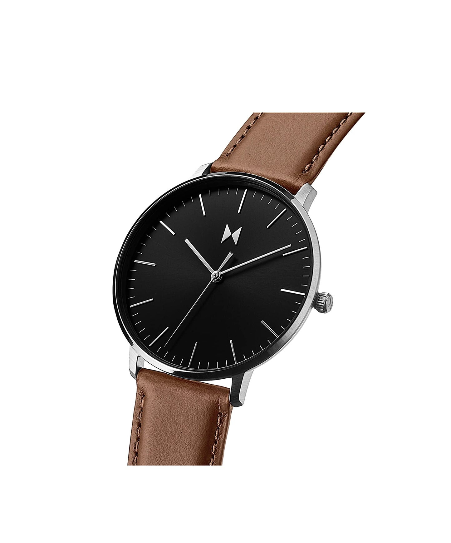 MVMT Leather Legacy Slim Analog Black Dial Men Watch-28000210-D, Brown Band