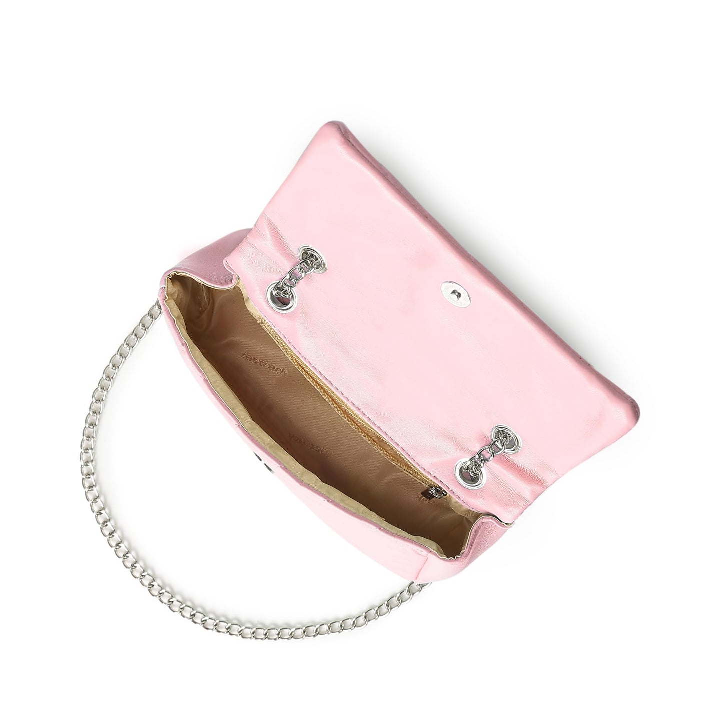 Fastrack Casual Sling Bag with Magnetic Button for Girls, Medium Size with Internal Zipper, Made with High-Quality Faux Leather, Versatile and Durable Design