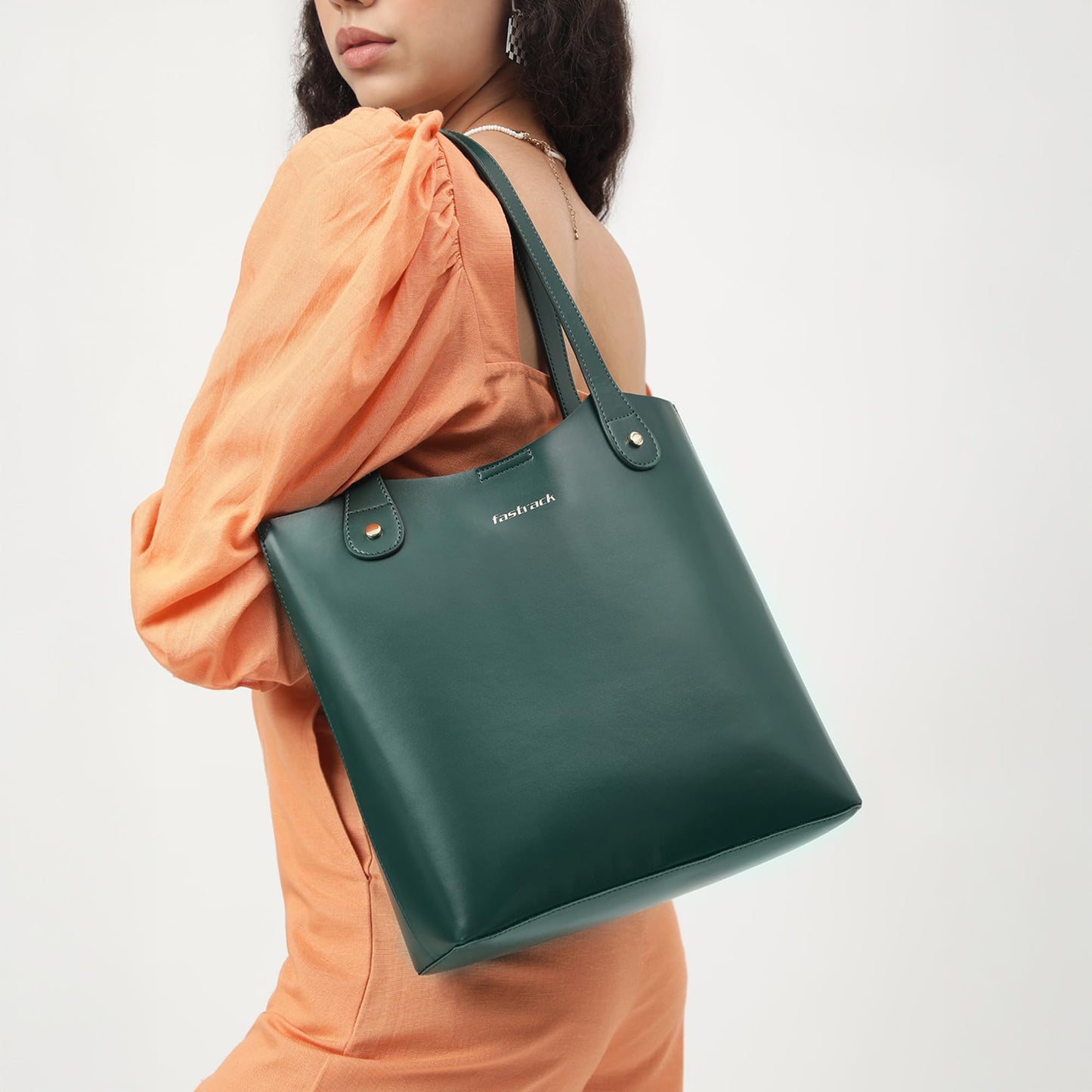 Fastrack Malachite Green Tall Tote Bag for Women