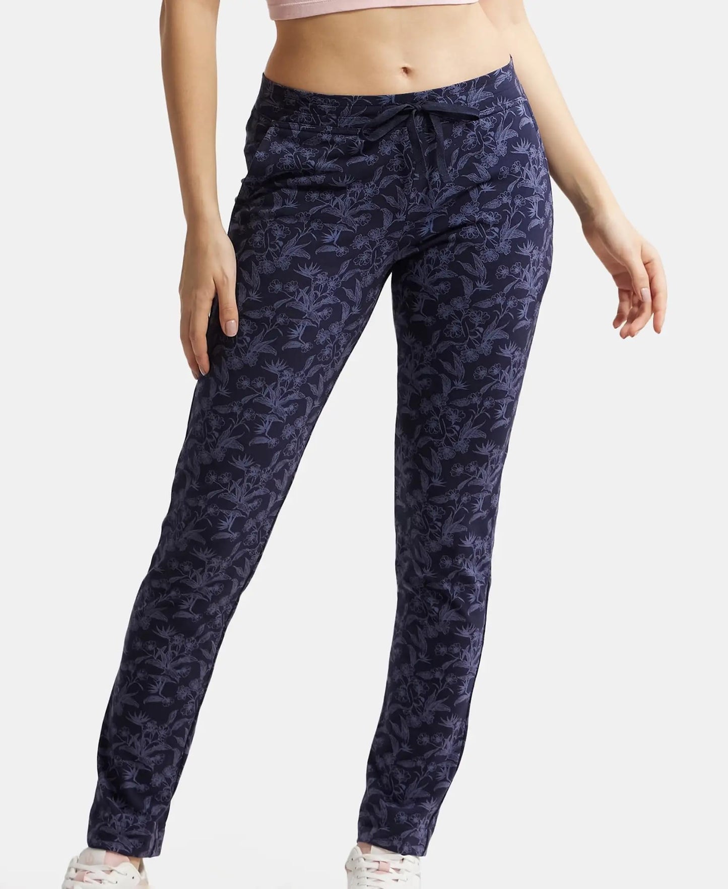 Jockey Women's Regular Fit Cotton Capri (1301_Navy Blazer Printed_XXL_Blue_2XL)
