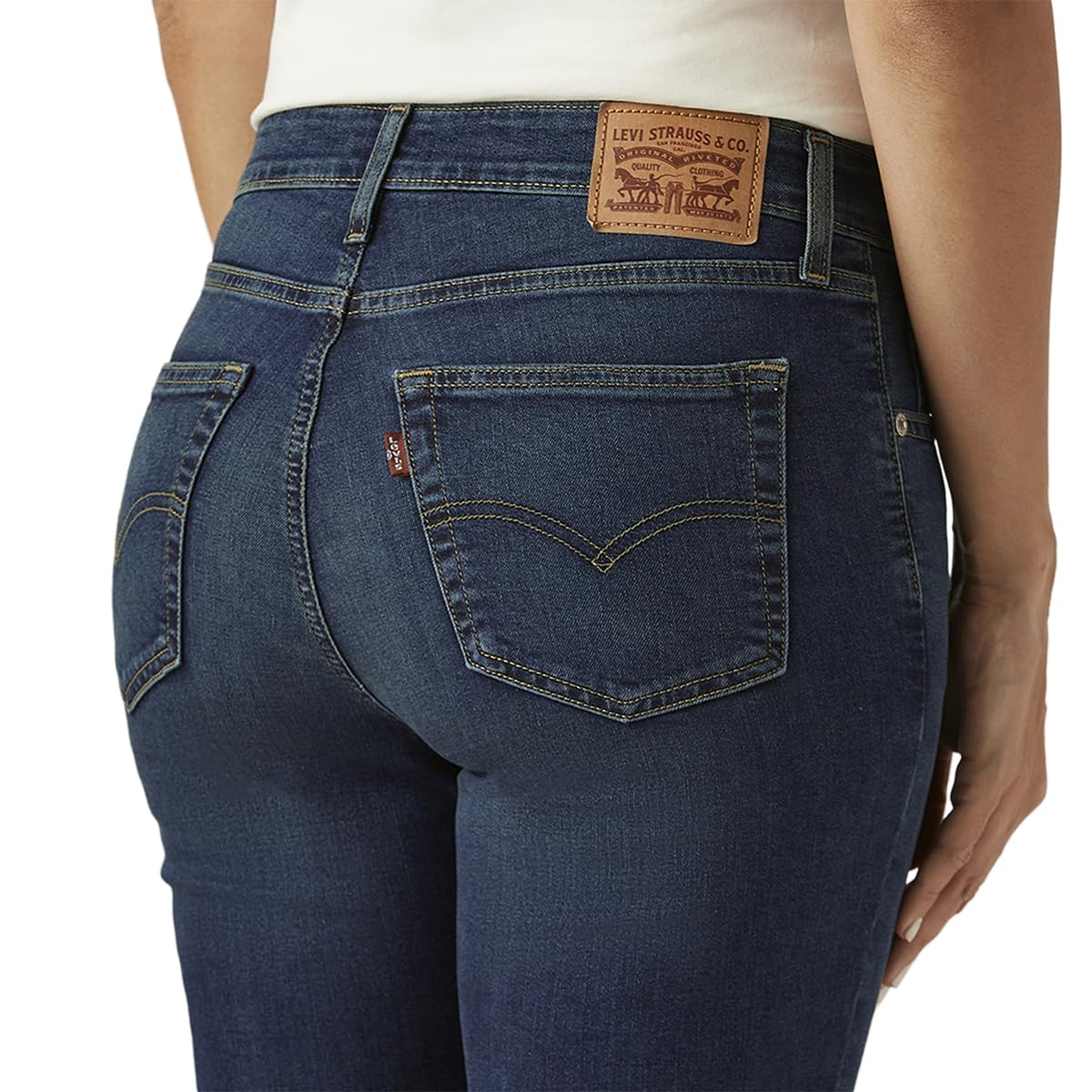 Levi's Women's 725 Dark-Blue Bootcut Fit High Rise Jeans