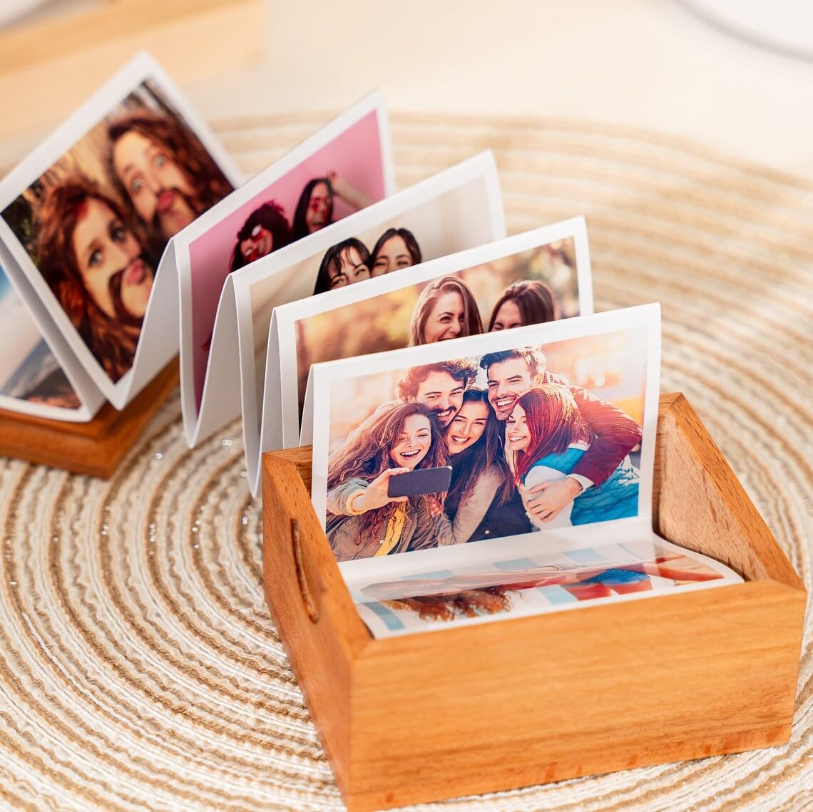 Explore India Crafts Pull Out Photo Album, Valentines Memory Collection, Personalized Wooden Photo Frame, Gift for Him, Trinket Wooden Box, First Christmas Gift