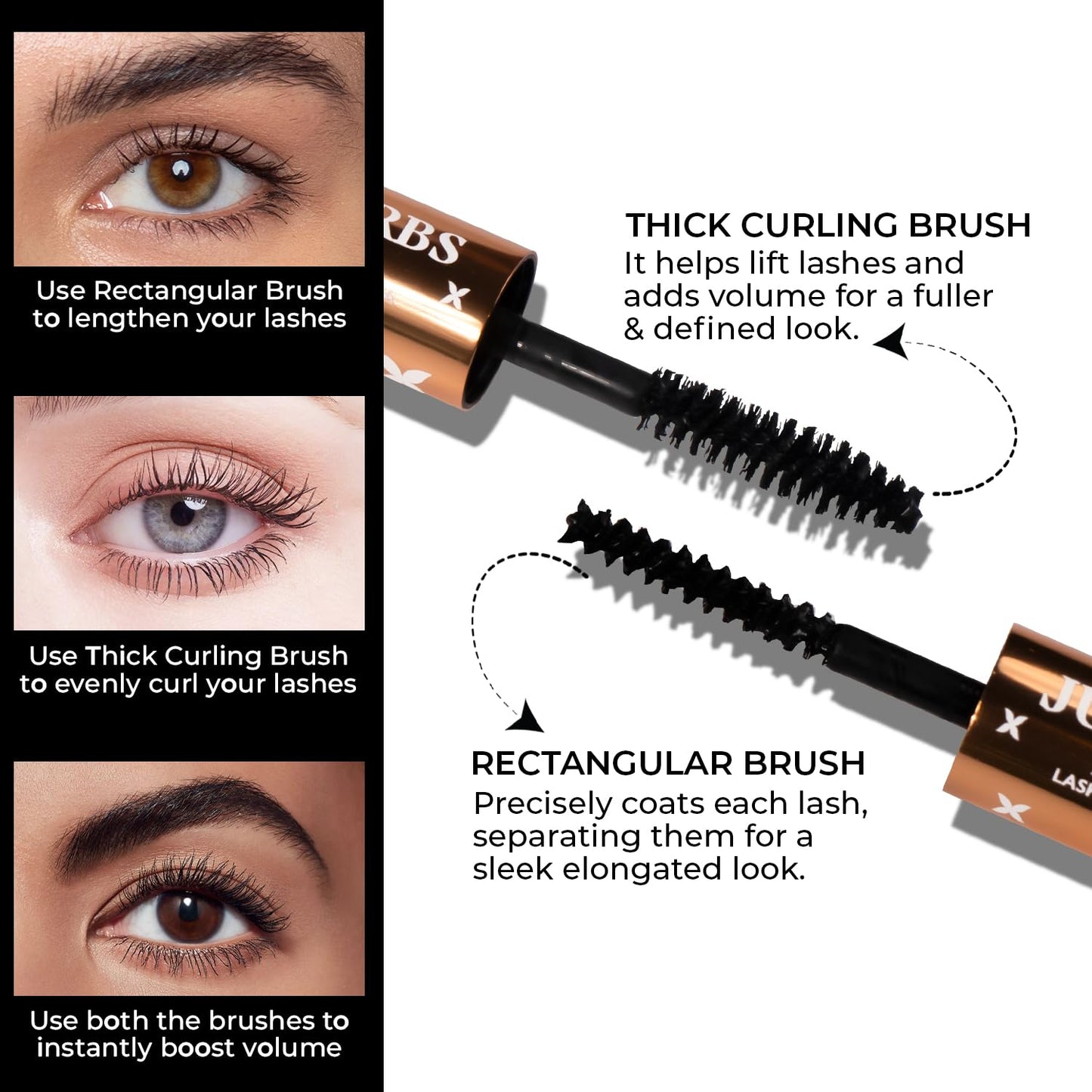 Just Herbs 2-in-1 Serum-infused Lash Enhancing Mascara Castor Oil + Coconut Oil 8g