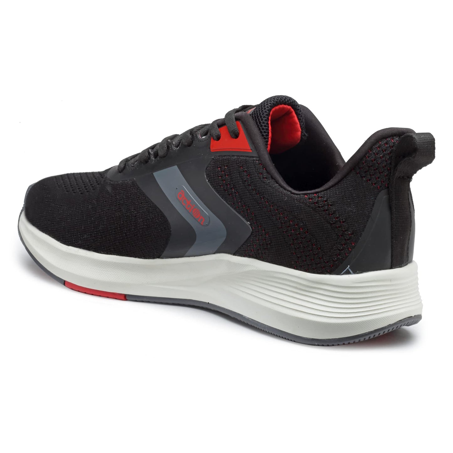 Action Athleo ATG-709 Men's Black Red Mesh Breathable/Lightweight/Comfort/Walking/Gym/Outdoor/Trendy Running Shoe