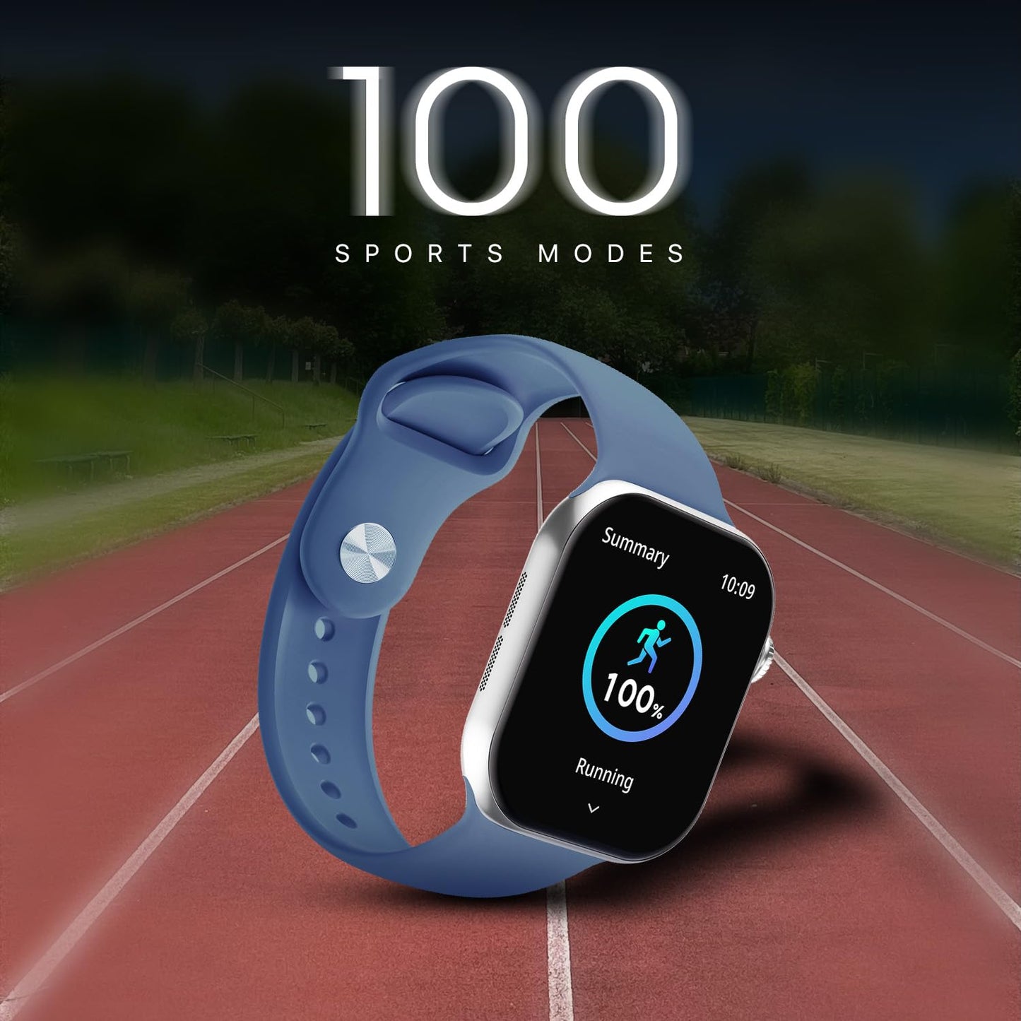 Fire-Boltt Ring X Smartwatch 2.01” Display with Always On Display, Bluetooth Calling, Wireless Charging, AI Voice Assistant, 100+ Sports Modes, Health Suite, 500+ Watchfaces (Blue S)