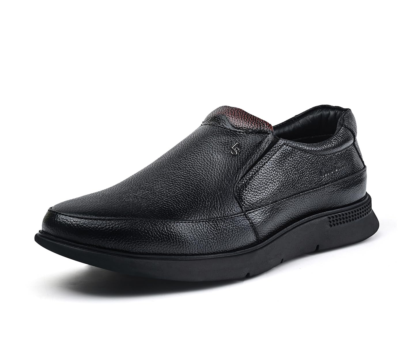 LOUIS STITCH Genuine Leather Shoes for Men | Lightweight Eva Sole| Black Comfortable Slip on Shoes | LSLXPDMCJB | (UK-11)