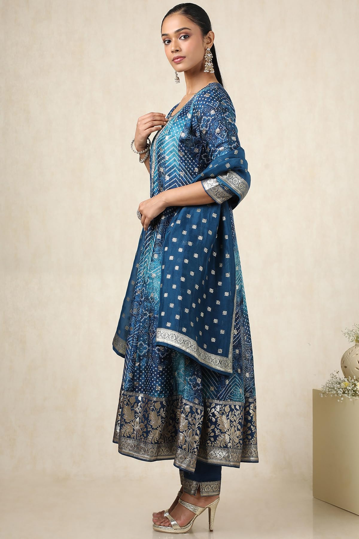 Soch Women's Brocade Salwar Suit Set (EWS5CD21722_Blue