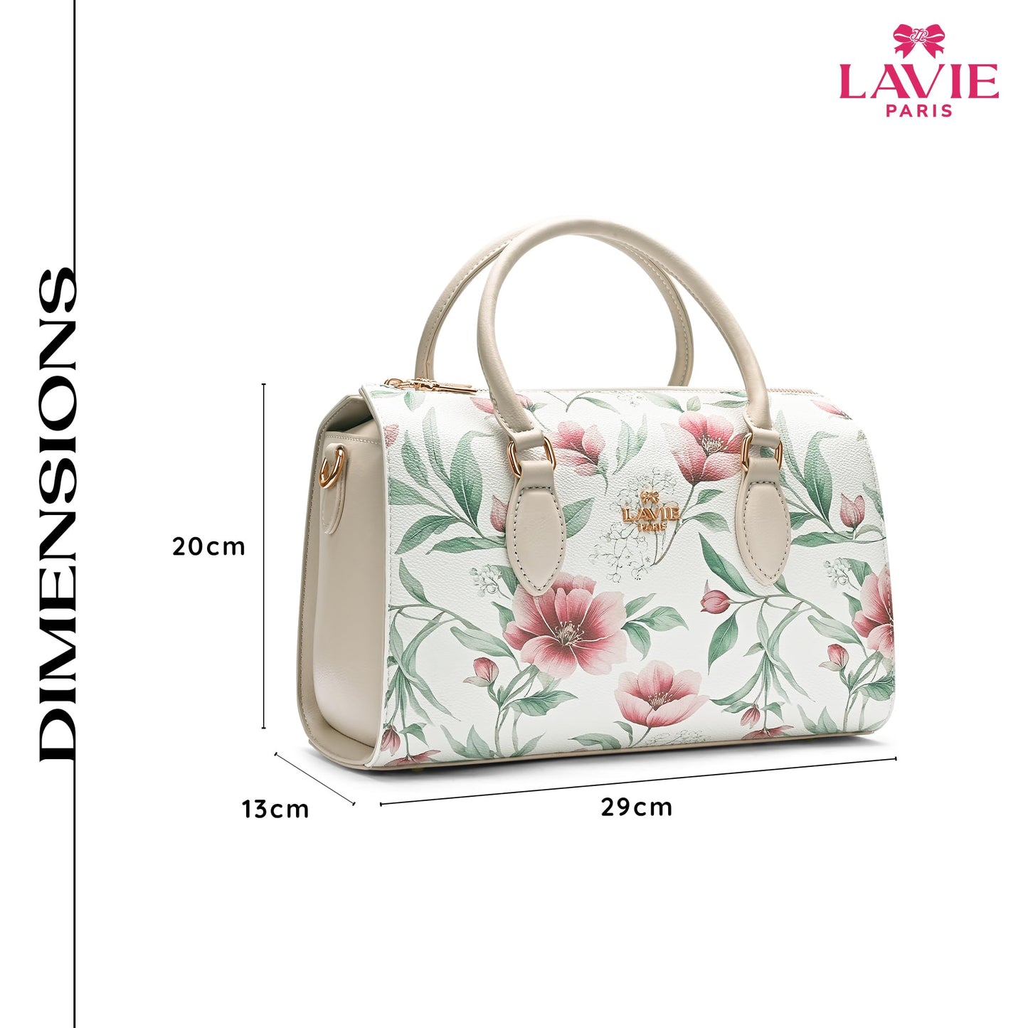 LAVIE PARIS Women's Fleur Medium Satchel Bag | Satchel Handbag for Work | Ladies Purse | Stylish Shoulder Bag | Gift for Women
