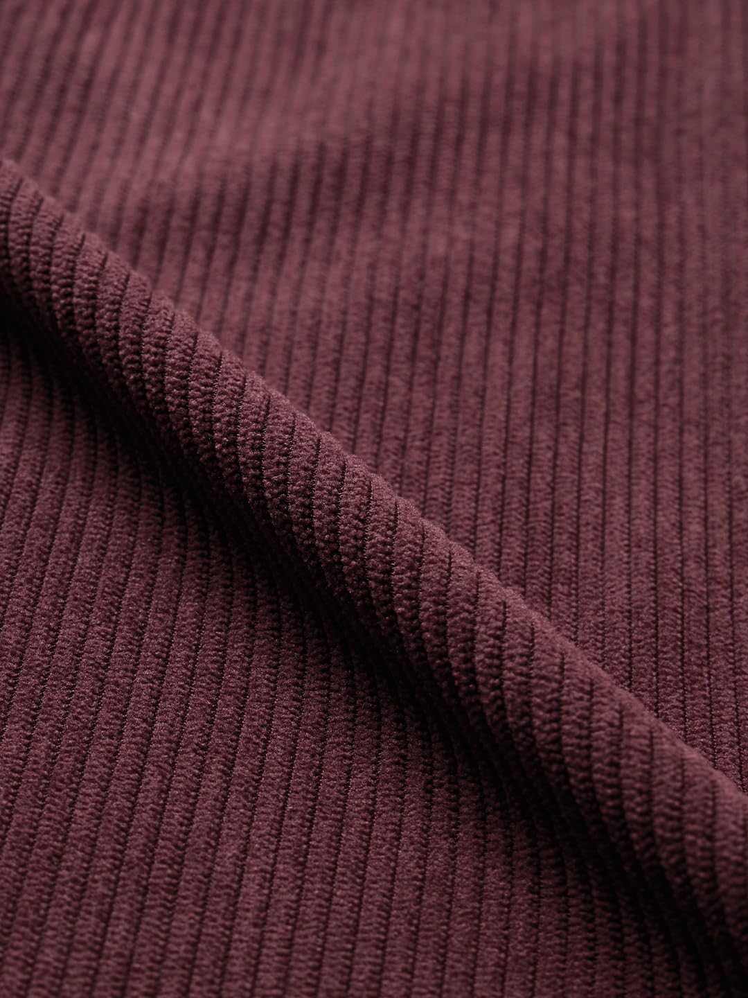 The Souled Store Corduroy Shacket: Maroon Men and Boys Long Sleeves Collared Neck Button Front Solid Polyester Oversized Shackets