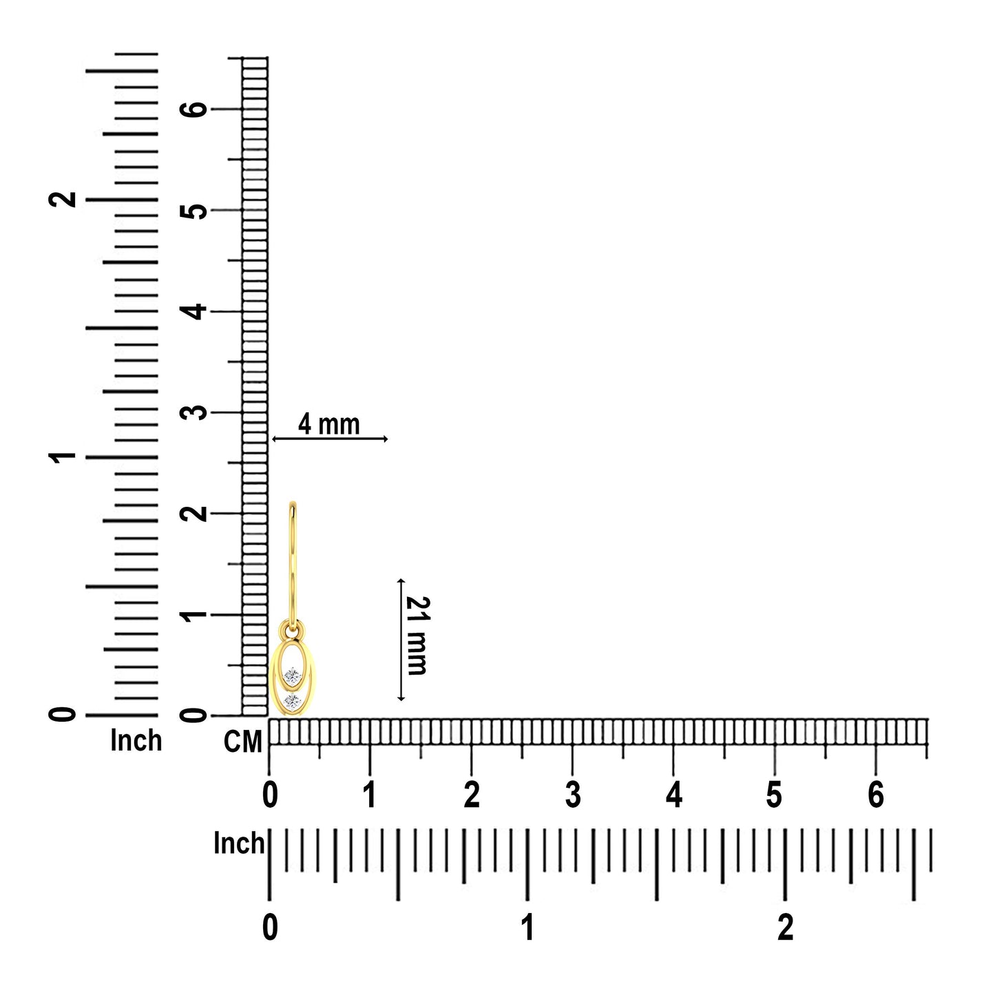 DISHIS 18KT Yellow Gold Diamond Drop Earrings for Women