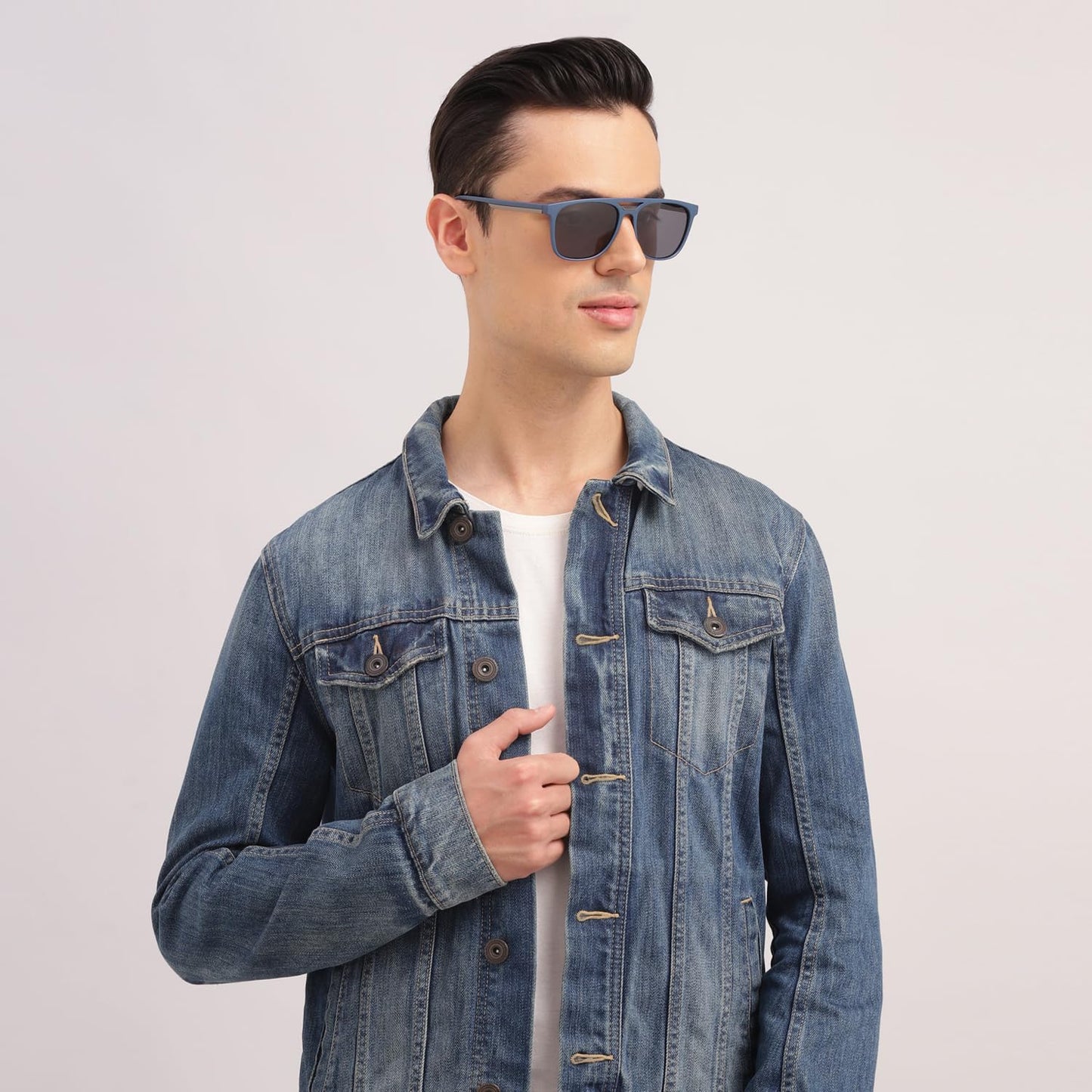 VINCENT CHASE EYEWEAR By Lenskart|Full Rim Square Branded Latest And Stylish Sunglasses|Polarized And 100% Uv Protected|Men & Women|Large|Vc S12644, Blue