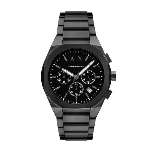 Armani Exchange Stainless Steel Analog Black Dial Men's Watch-Ax4183, Band Color:Black