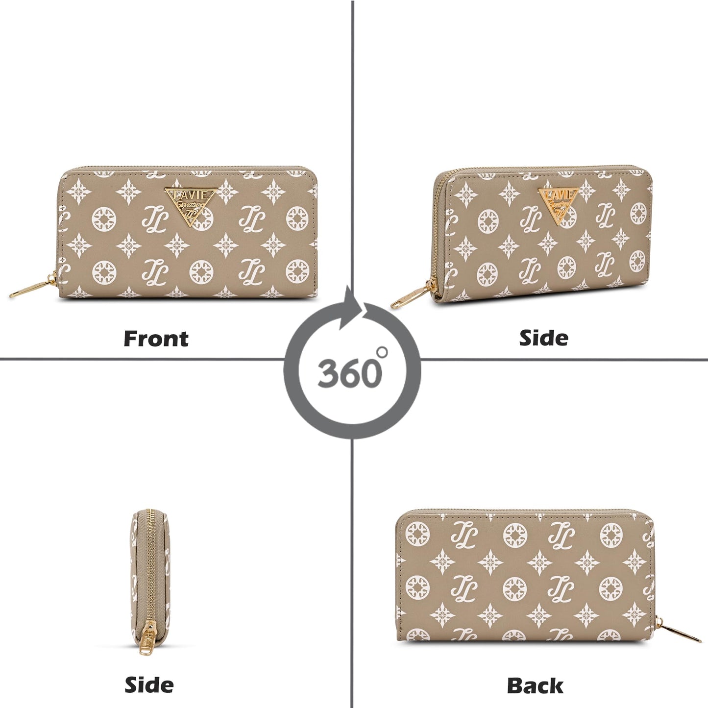 Lavie Signature Women's Mono Berlin Zip Wallet | Gift for Women