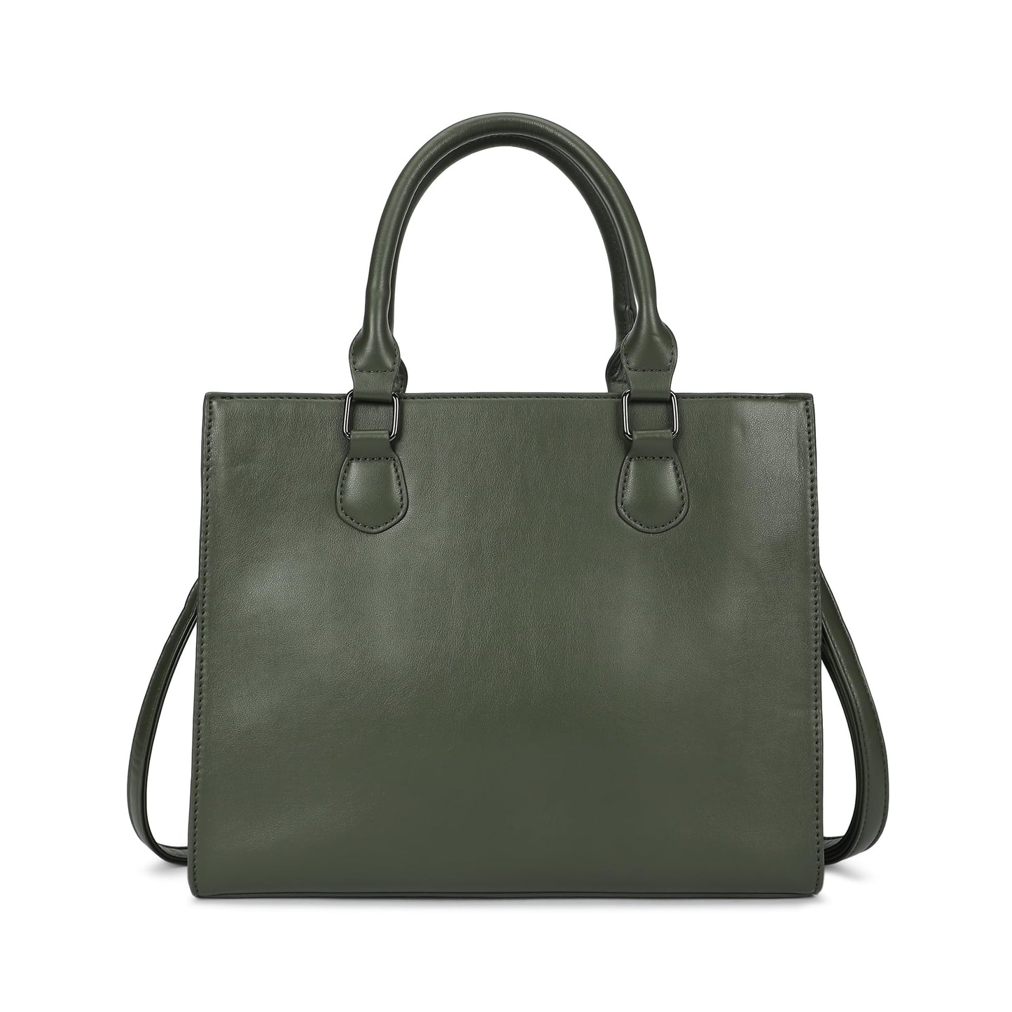 Fastrack Sage Edge Satchel | Faux-Leather Women's Handbag | Dual Carry with Detachable Strap | Structured Tote with Envelope Charm