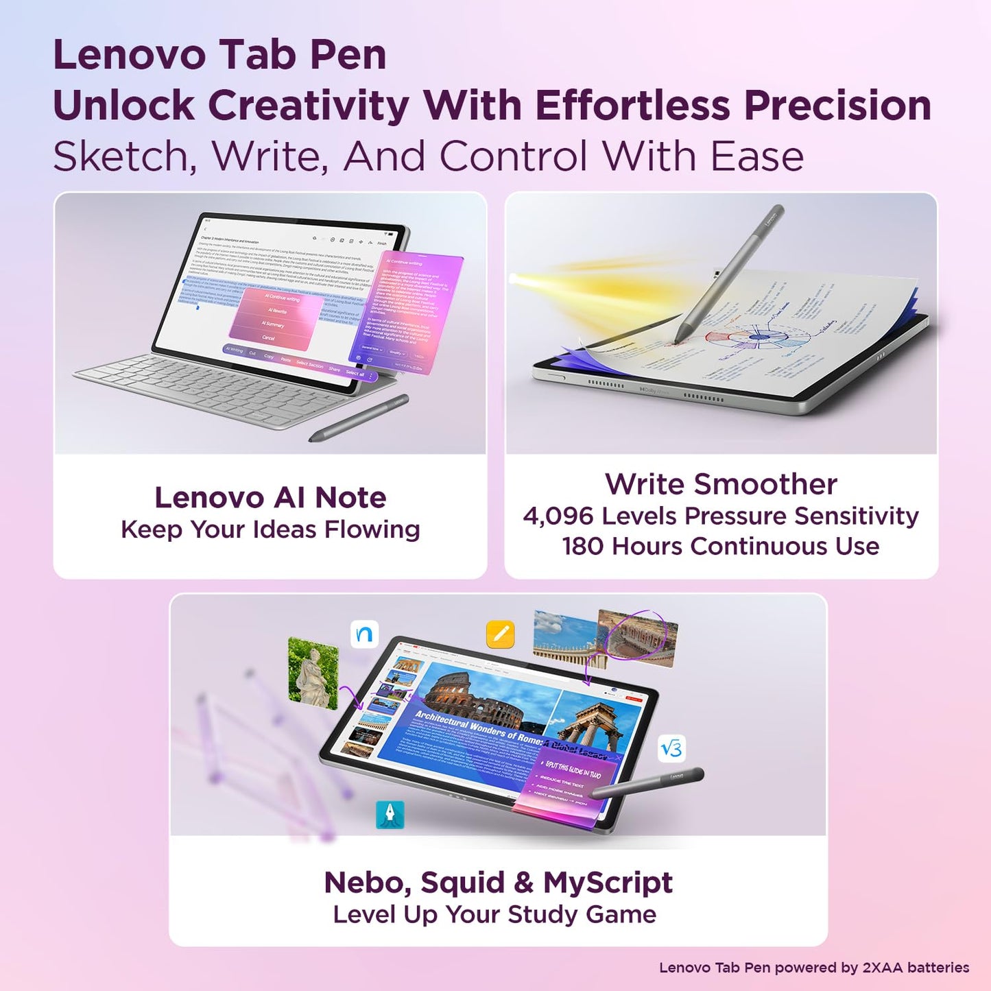 Lenovo Idea Tab Plus with Pen | Wifi |12.1" 2.5K Display, 800nits Peak Brightness |12GB RAM + 256GB ROM (Expandable upto 2TB)| MediaTek Dimensity 6400| 10200mAh|4 Speakers with Dolby Atmos| Cloud Grey