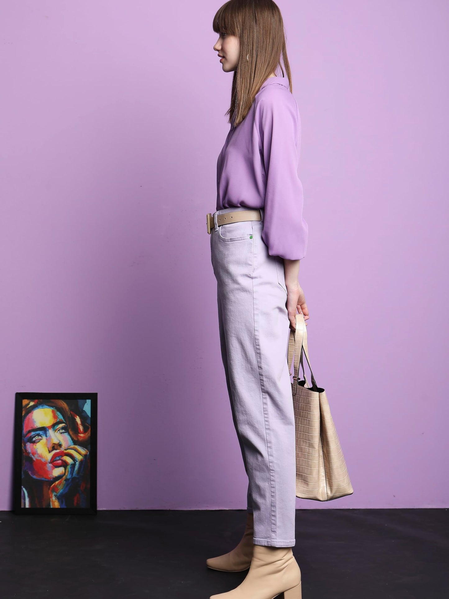 VERO MODA Women's Slim Jeans (10298061-Pastel Lilac_Pastel