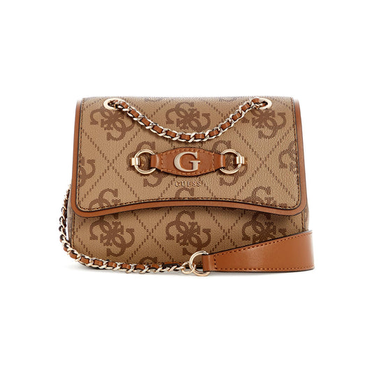 Guess Women's Latte Logo Printed Crossbody Bag| Ladies Purse Handbags | Gift For Ladies