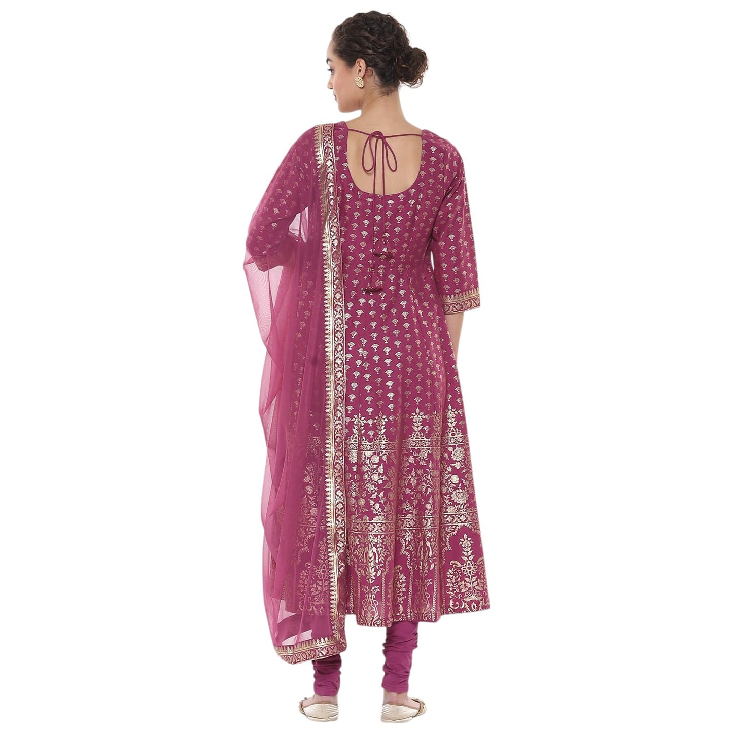 BIBA Women's Cotton Kurta Sets (SKD8792OAW24PLUM_Purple