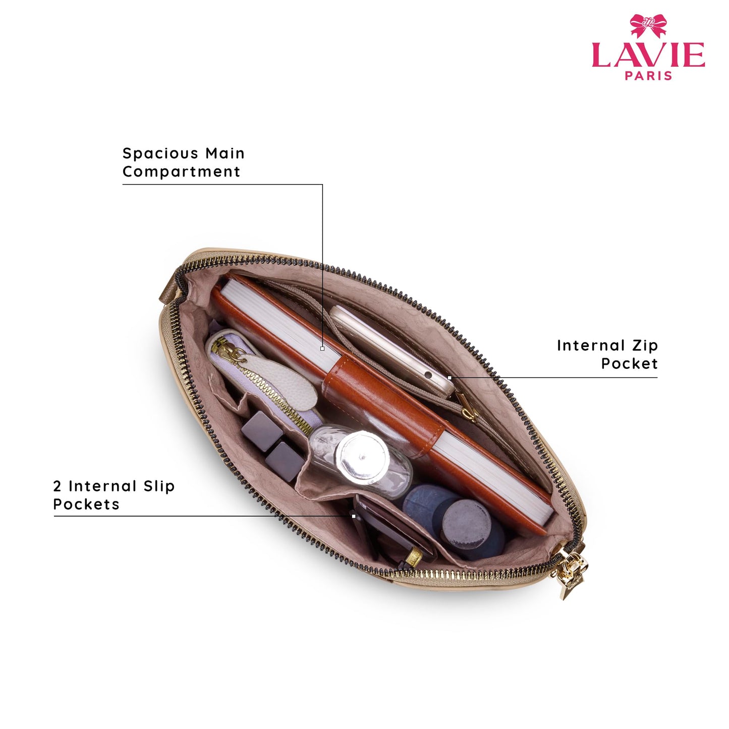 LAVIE PARIS Women's Alfie Tassel Monogram Crossbody Sling Bag | Ladies Purse Handbag | Gift for Women