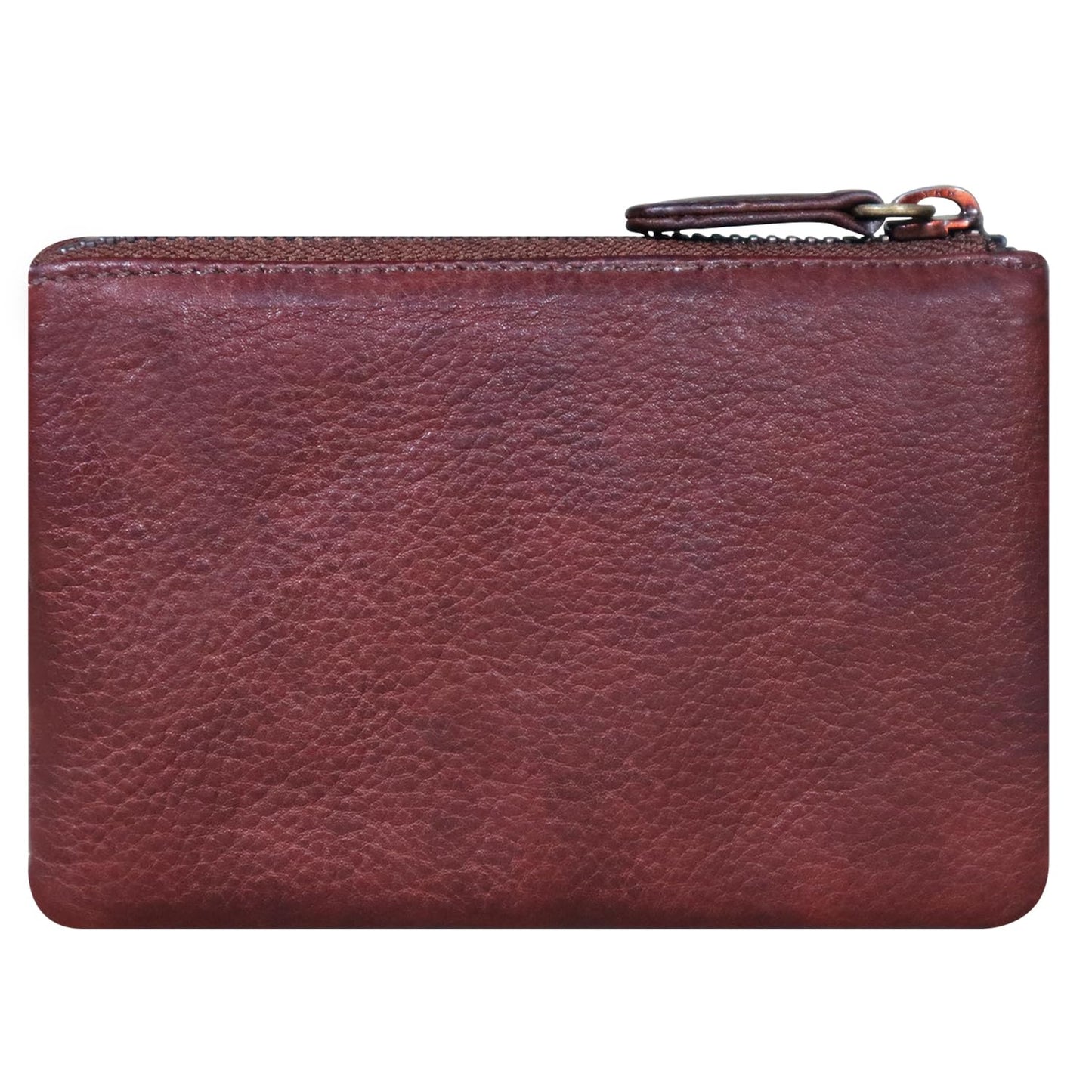Calfnero Women's Genuine Leather Wallet-Long Purse Wallet, Zip Pocket and Note Compartments (Brown)